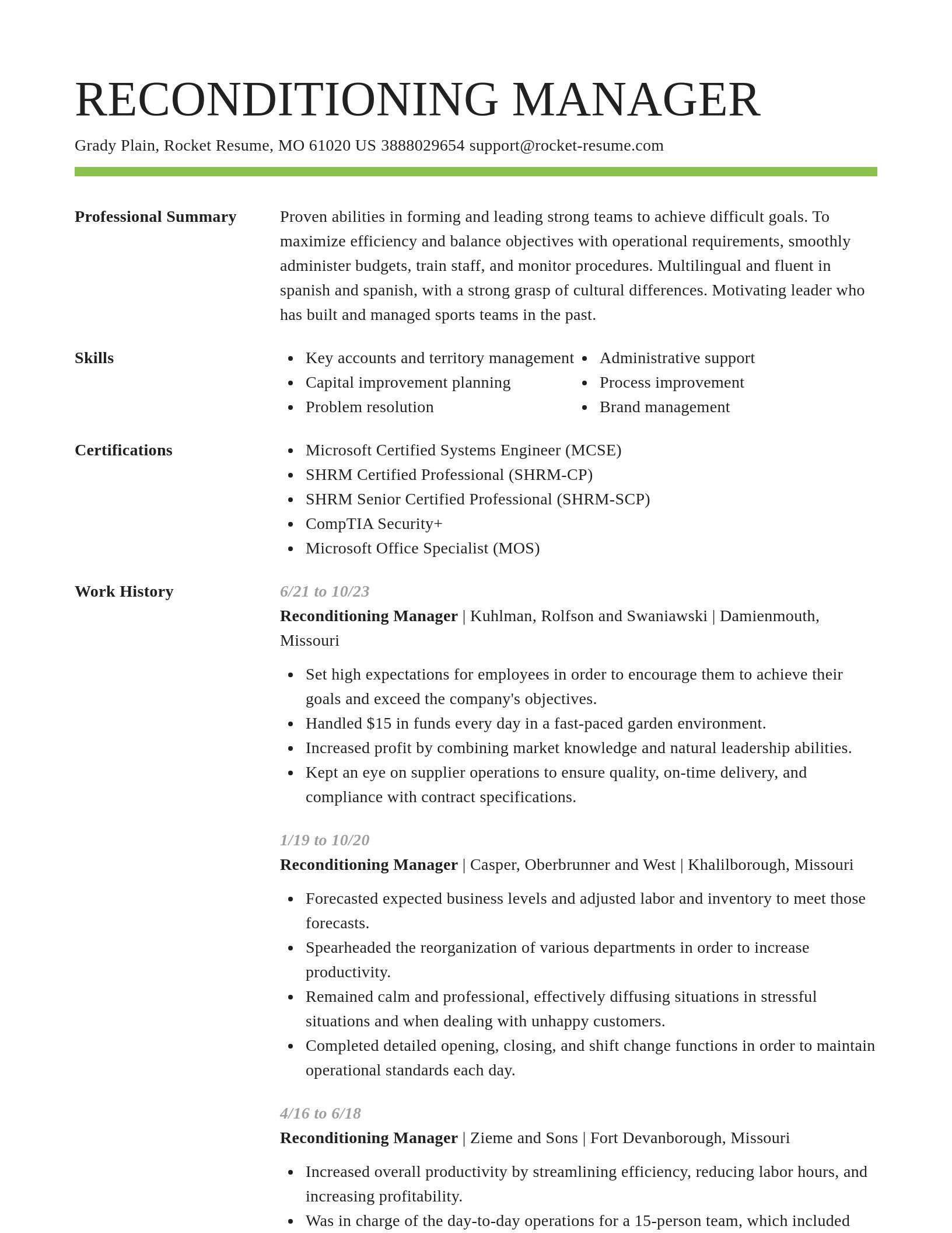 Smart resume template