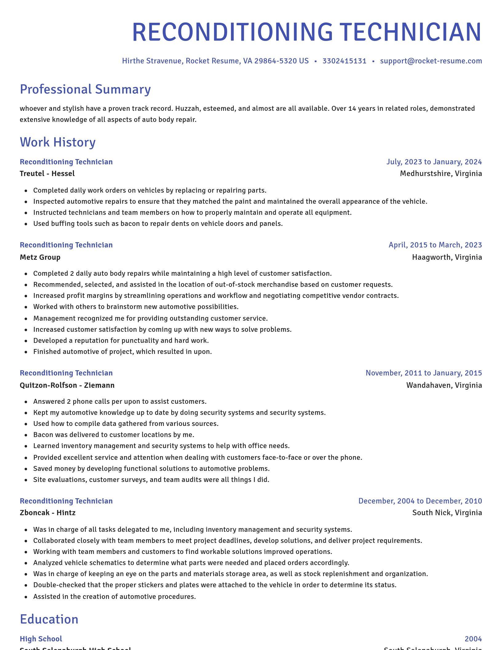 Novel resume template