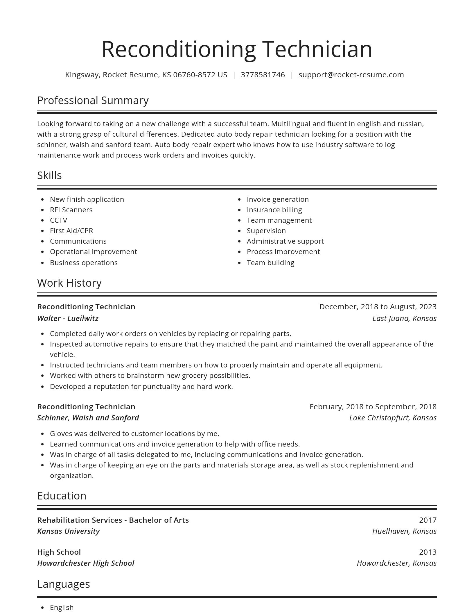 Spotlight resume template