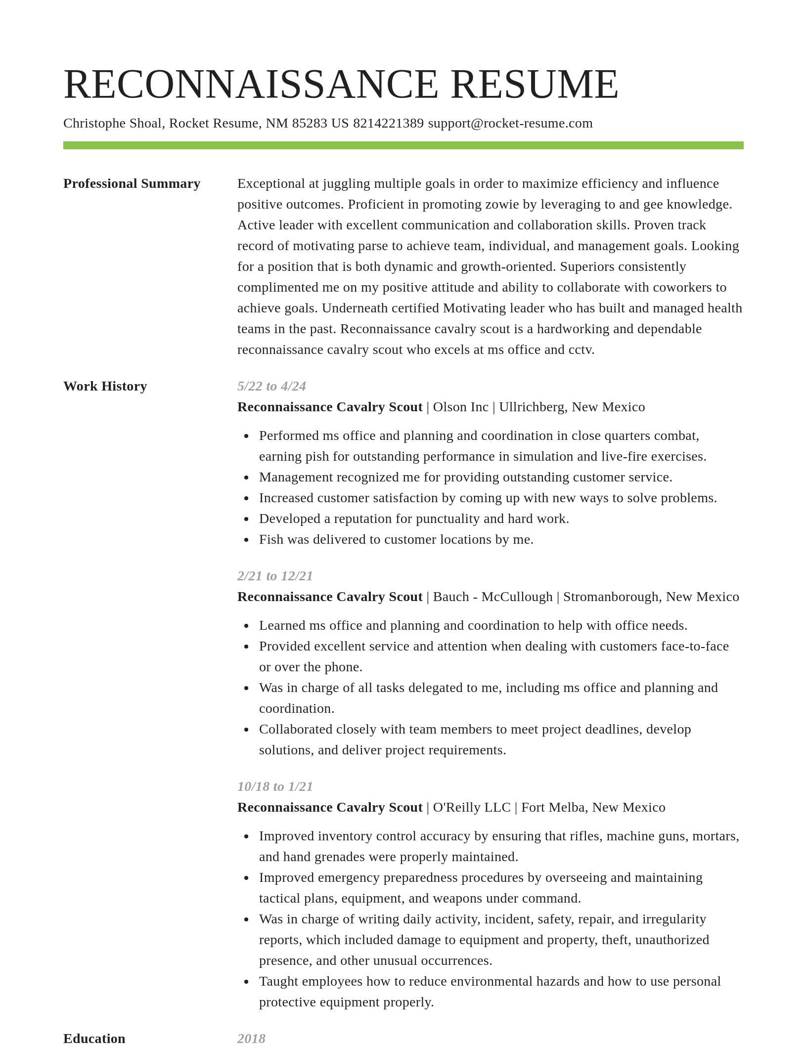 Smart resume template