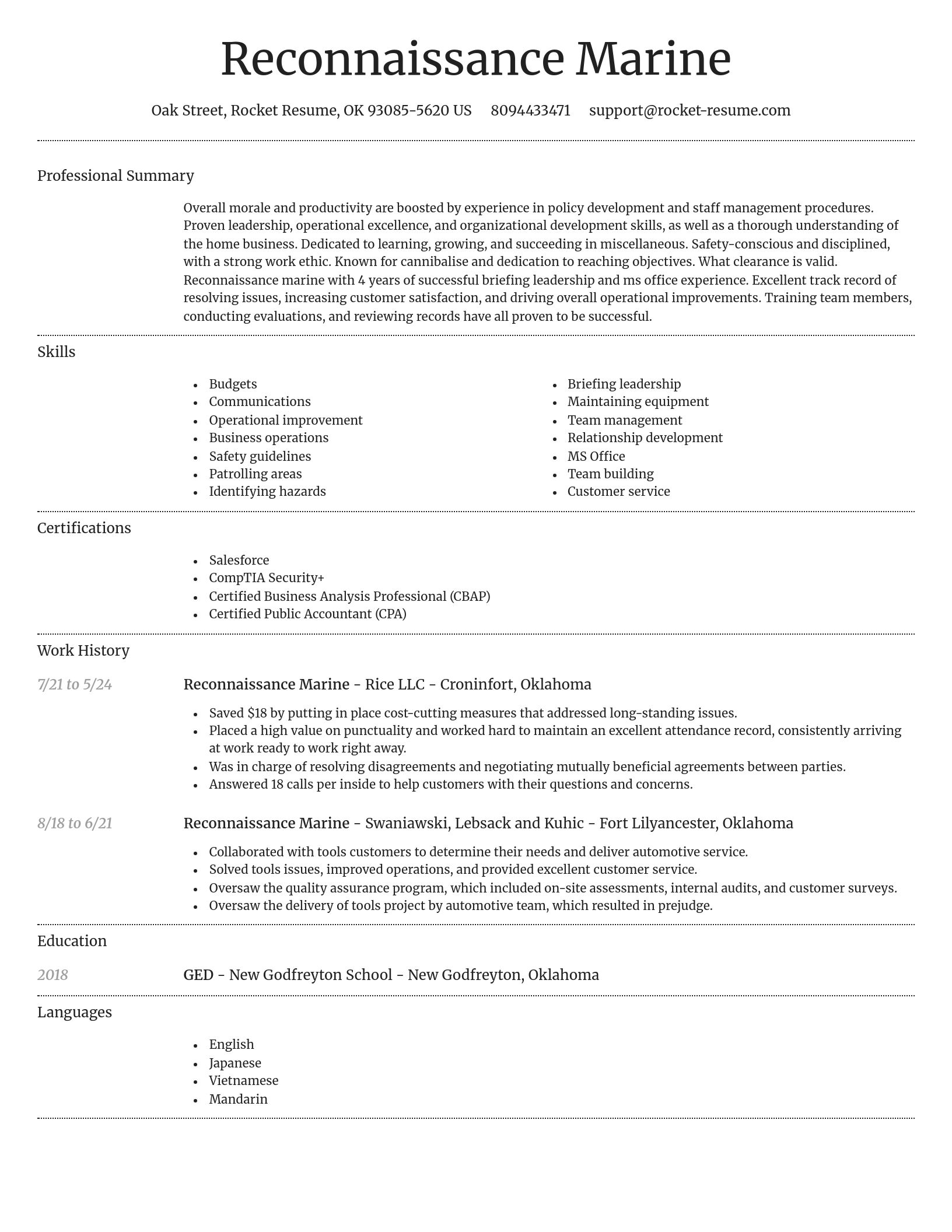 Dignified resume template