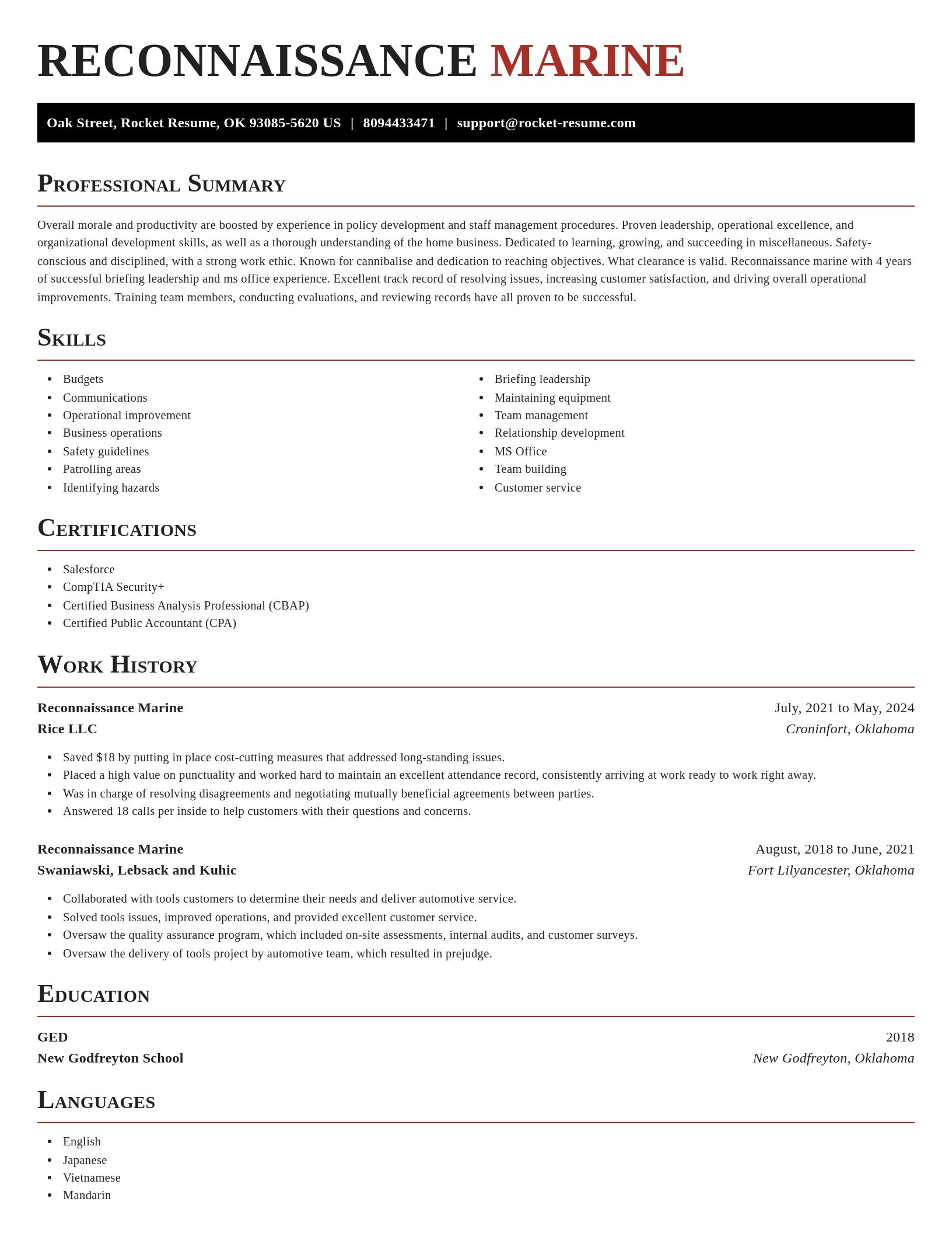 Exquisite resume template