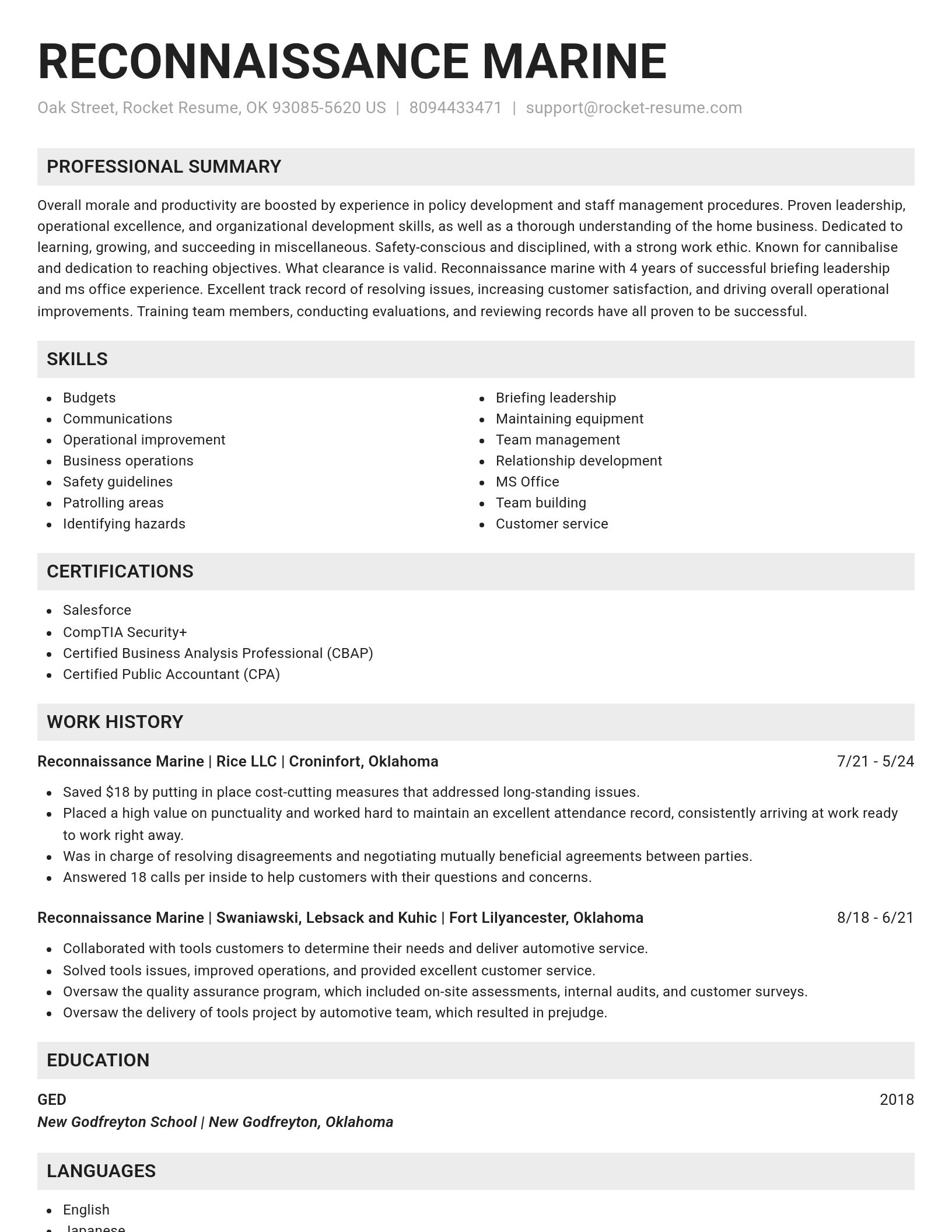 Genius resume template
