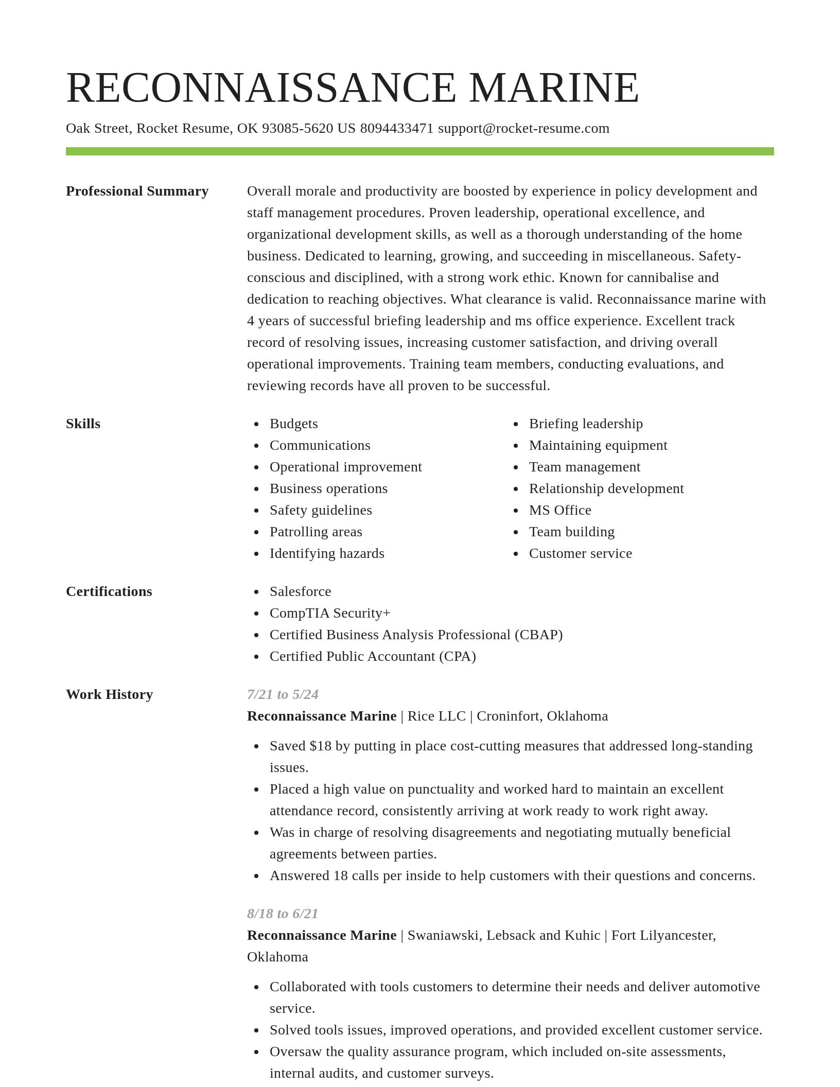 Smart resume template