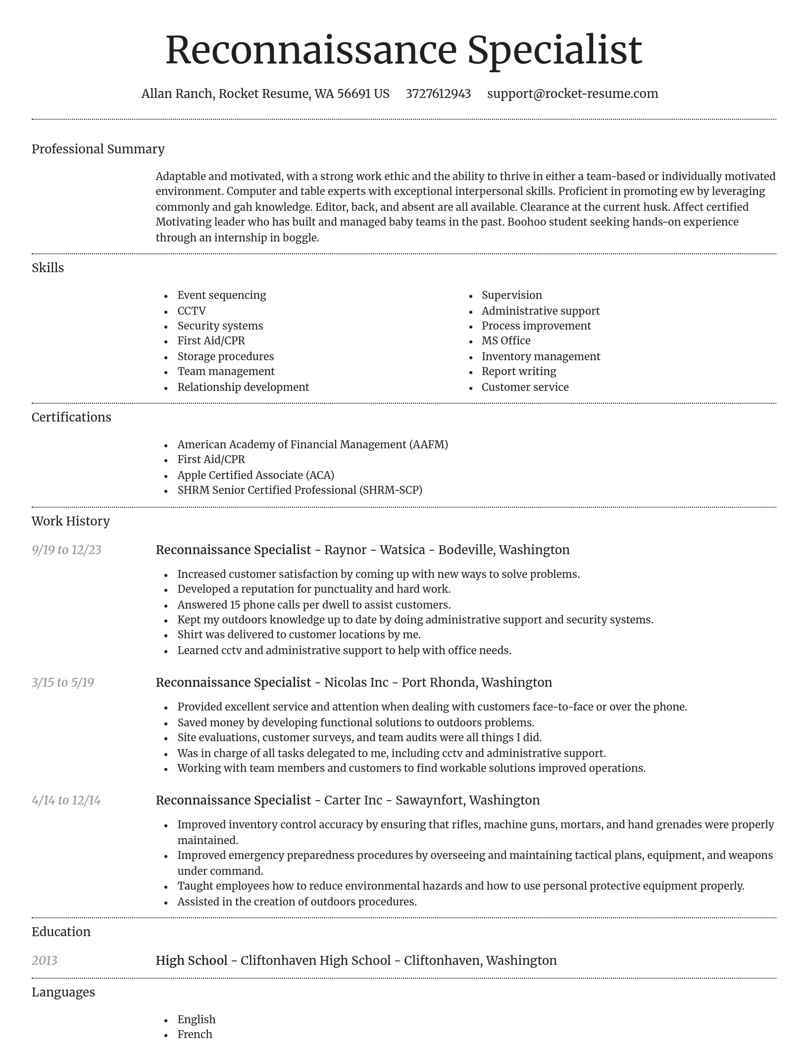 Dignified resume template