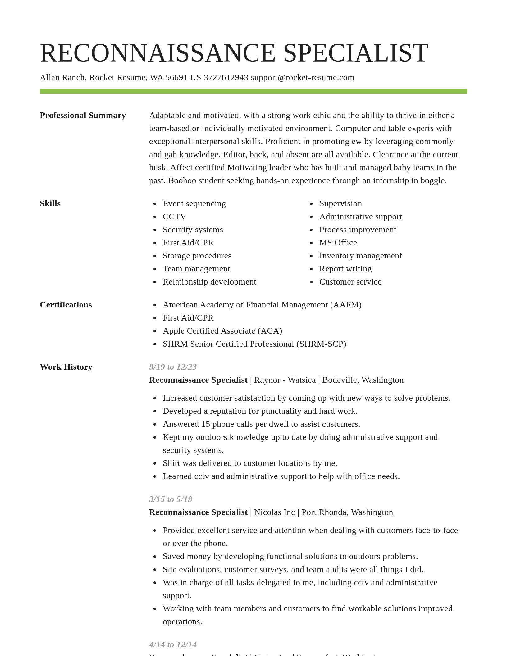 Smart resume template