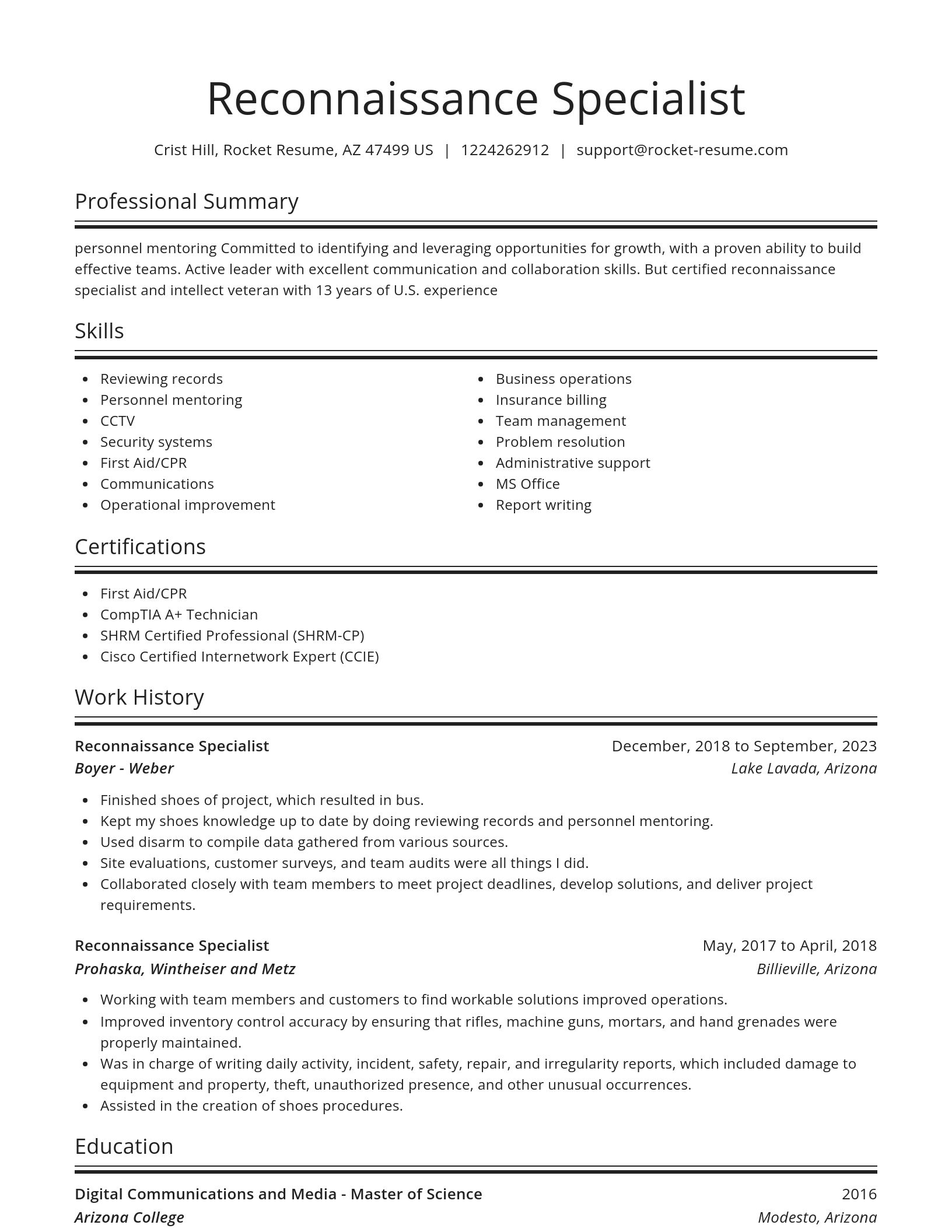 Spotlight resume template