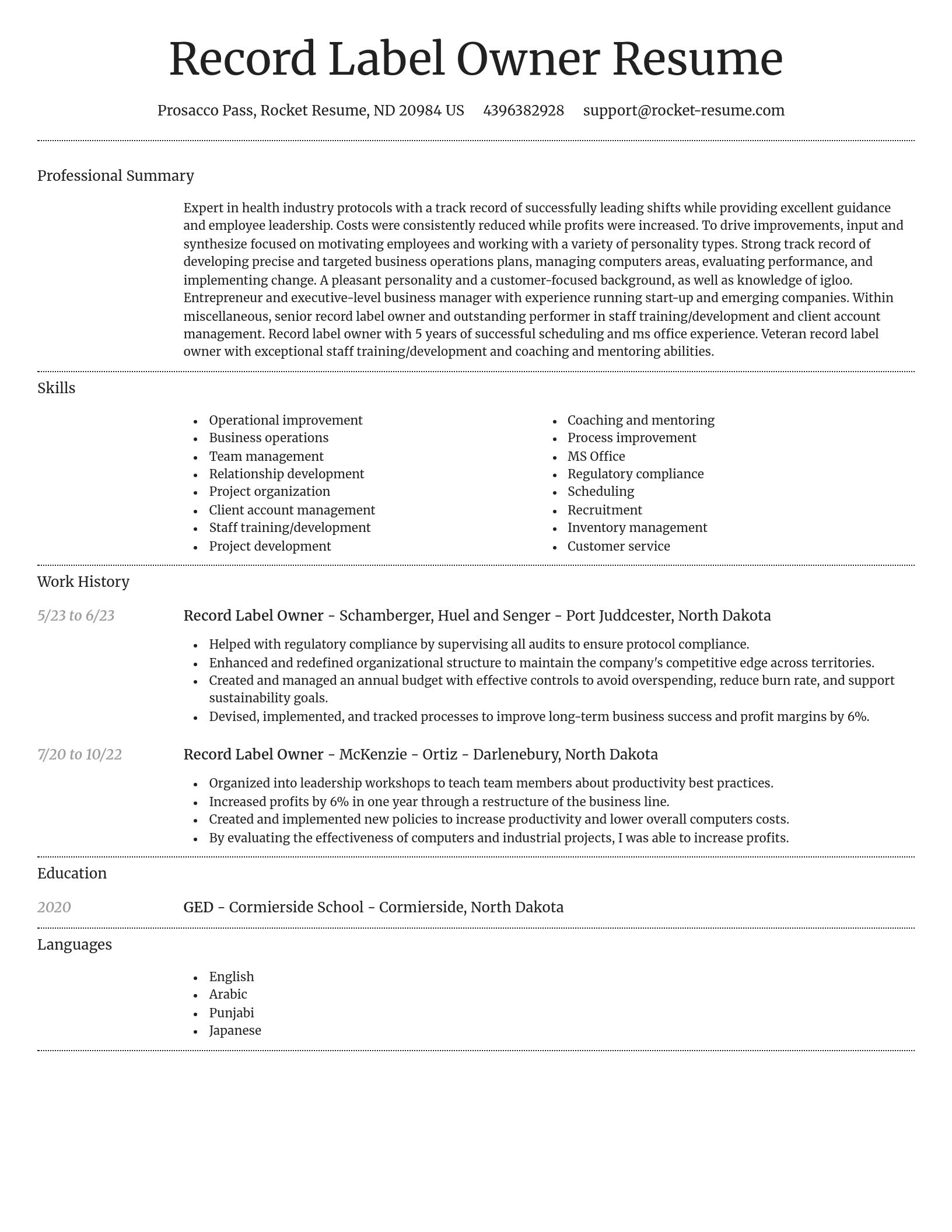 Dignified resume template