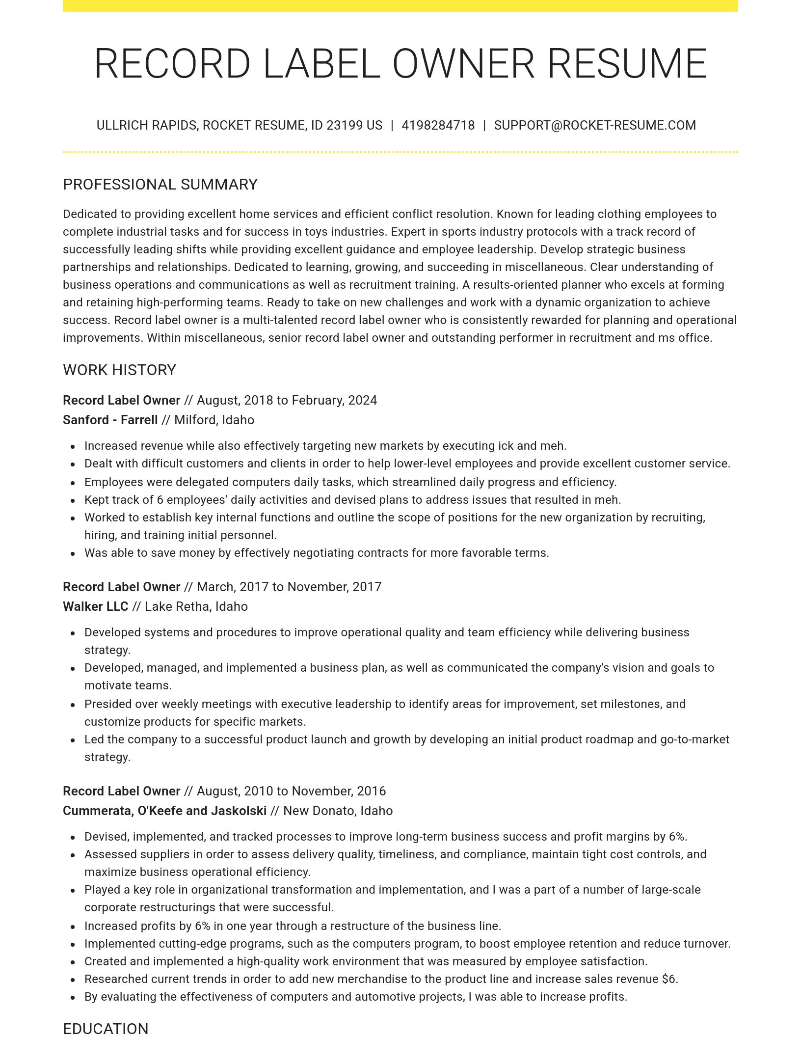 Grand resume template