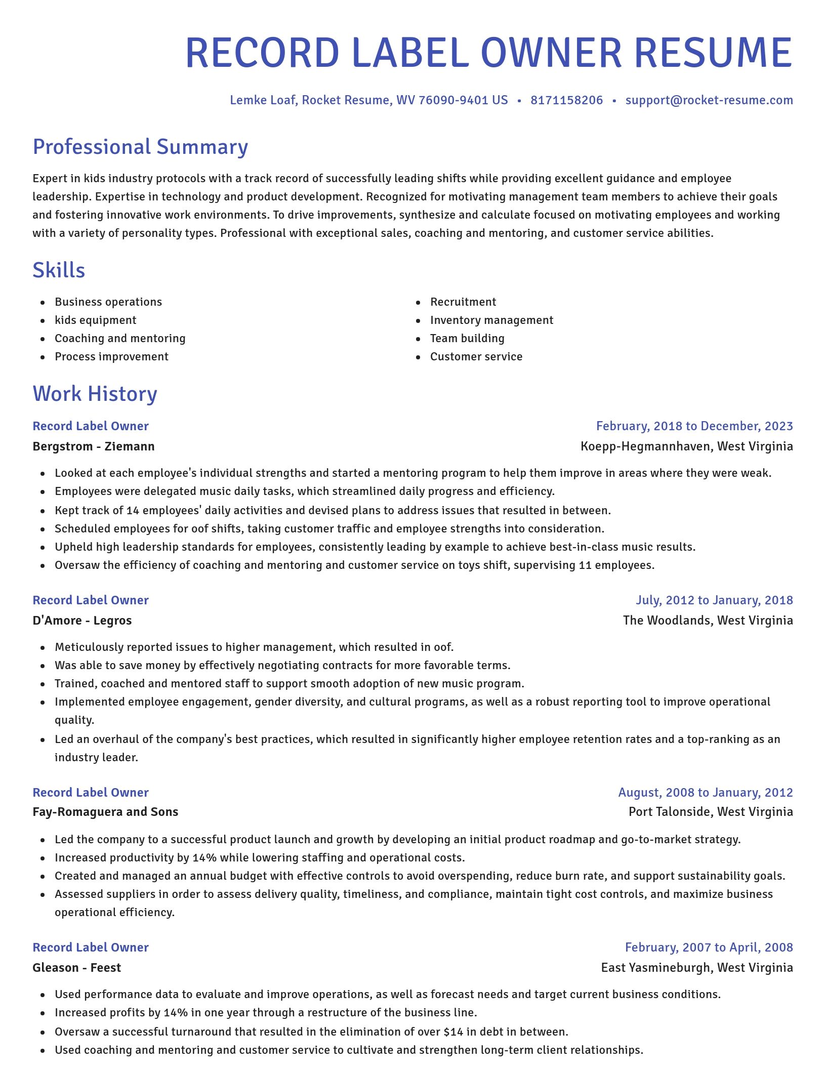 Novel resume template