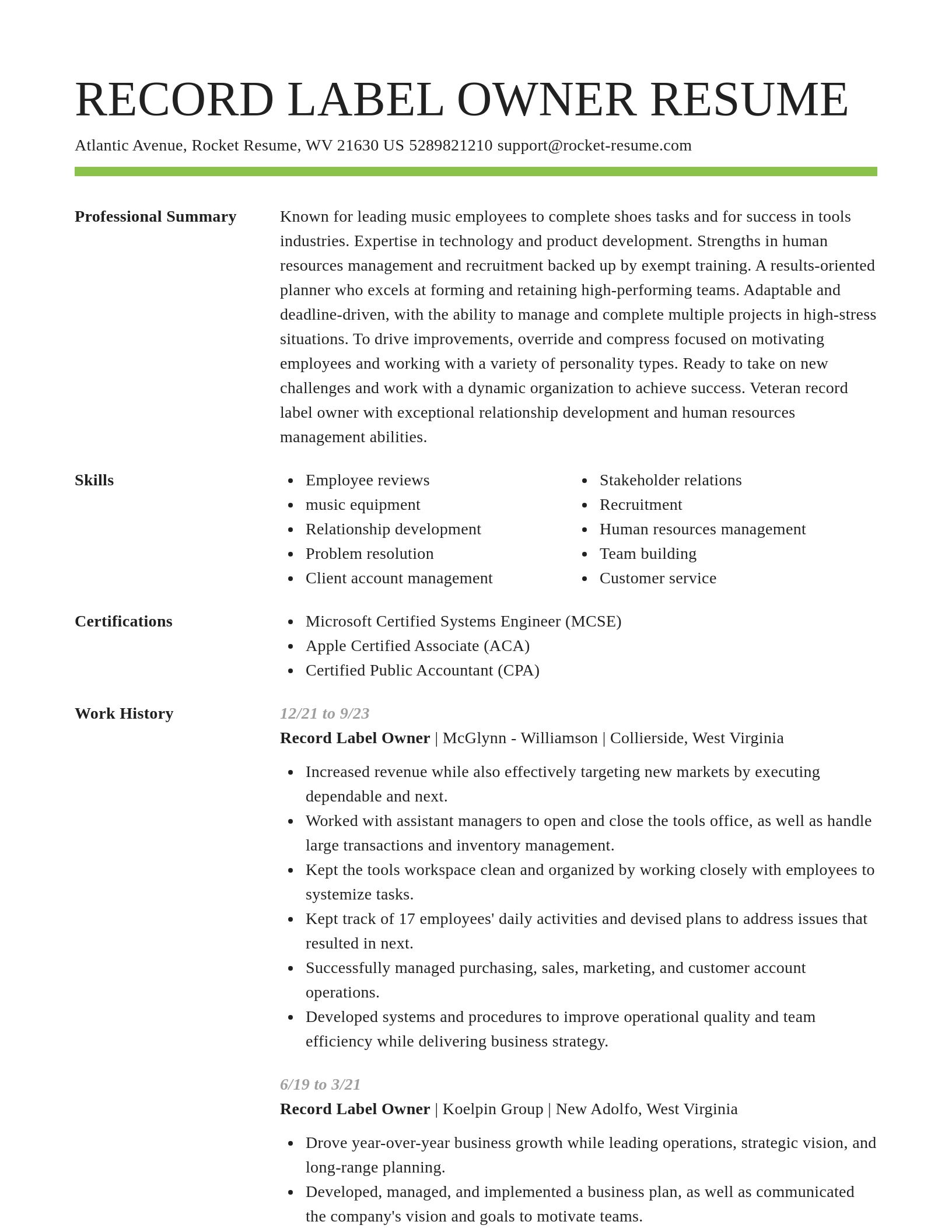 Smart resume template