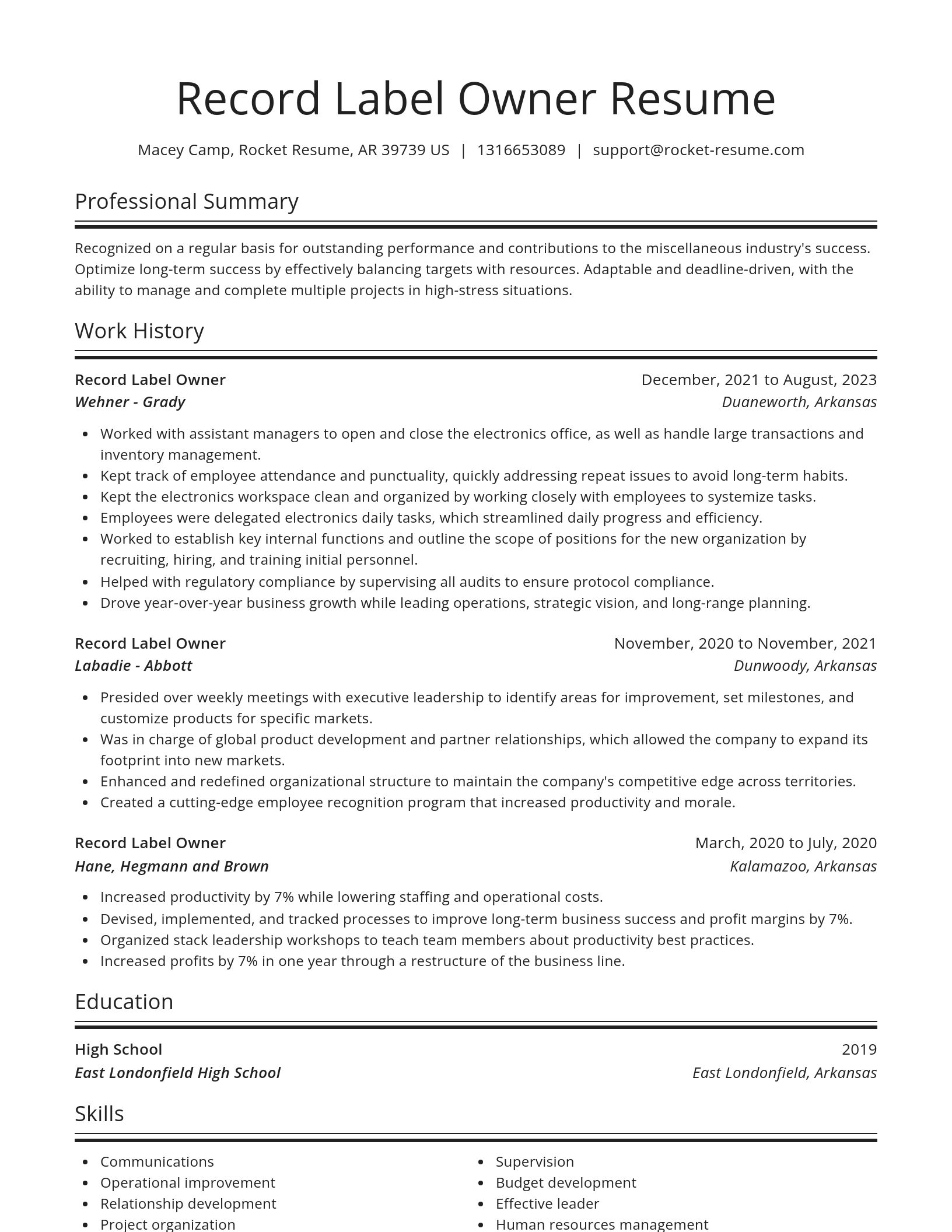 Spotlight resume template