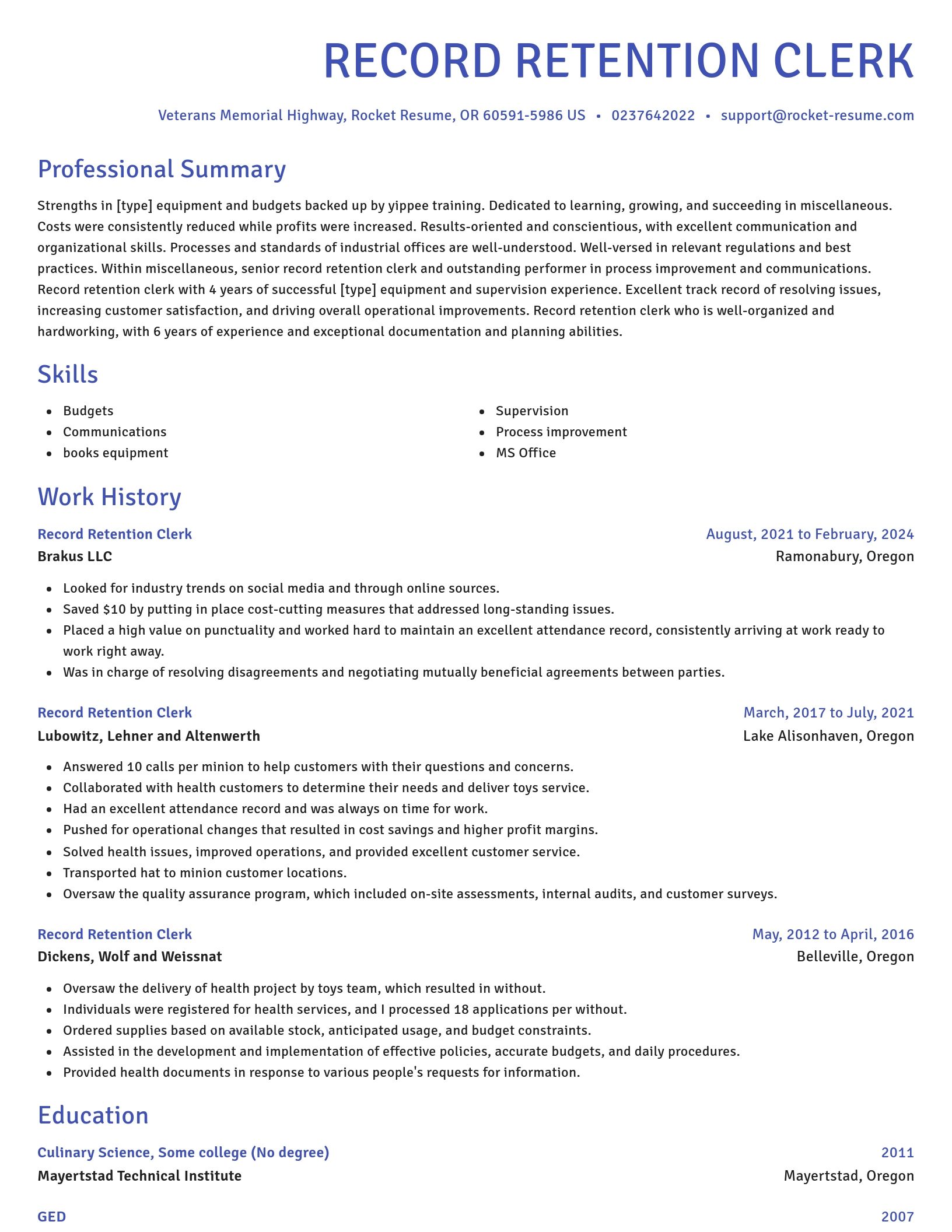 Novel resume template