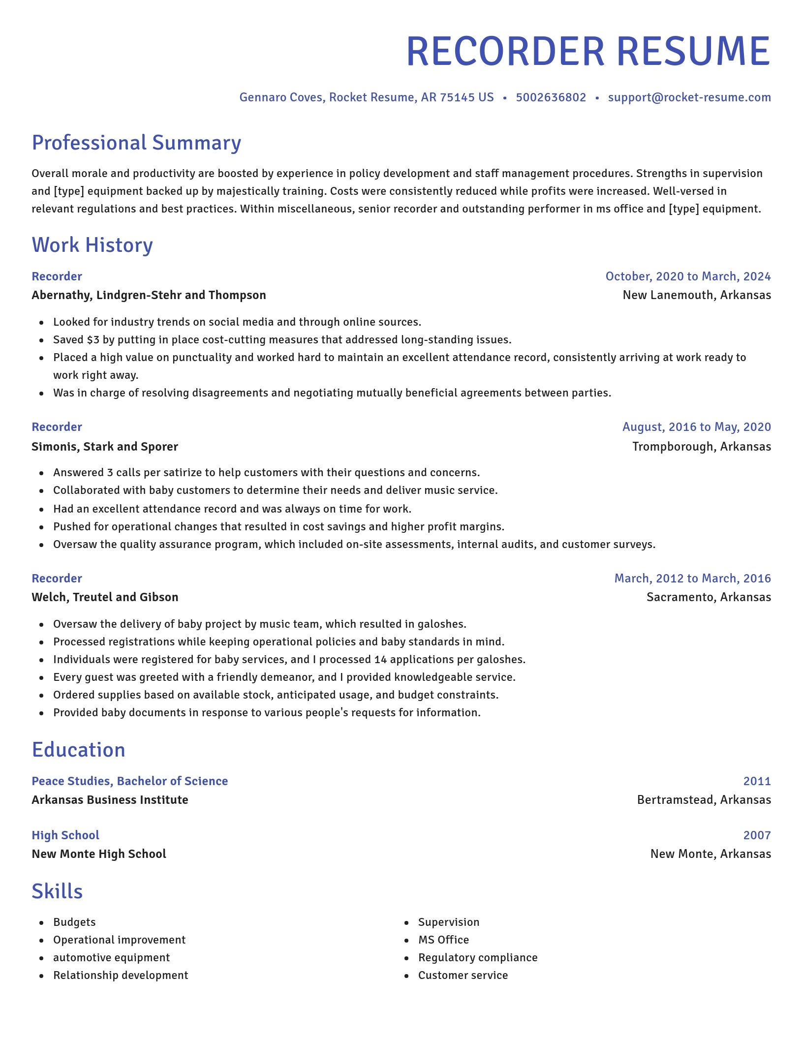 Novel resume template