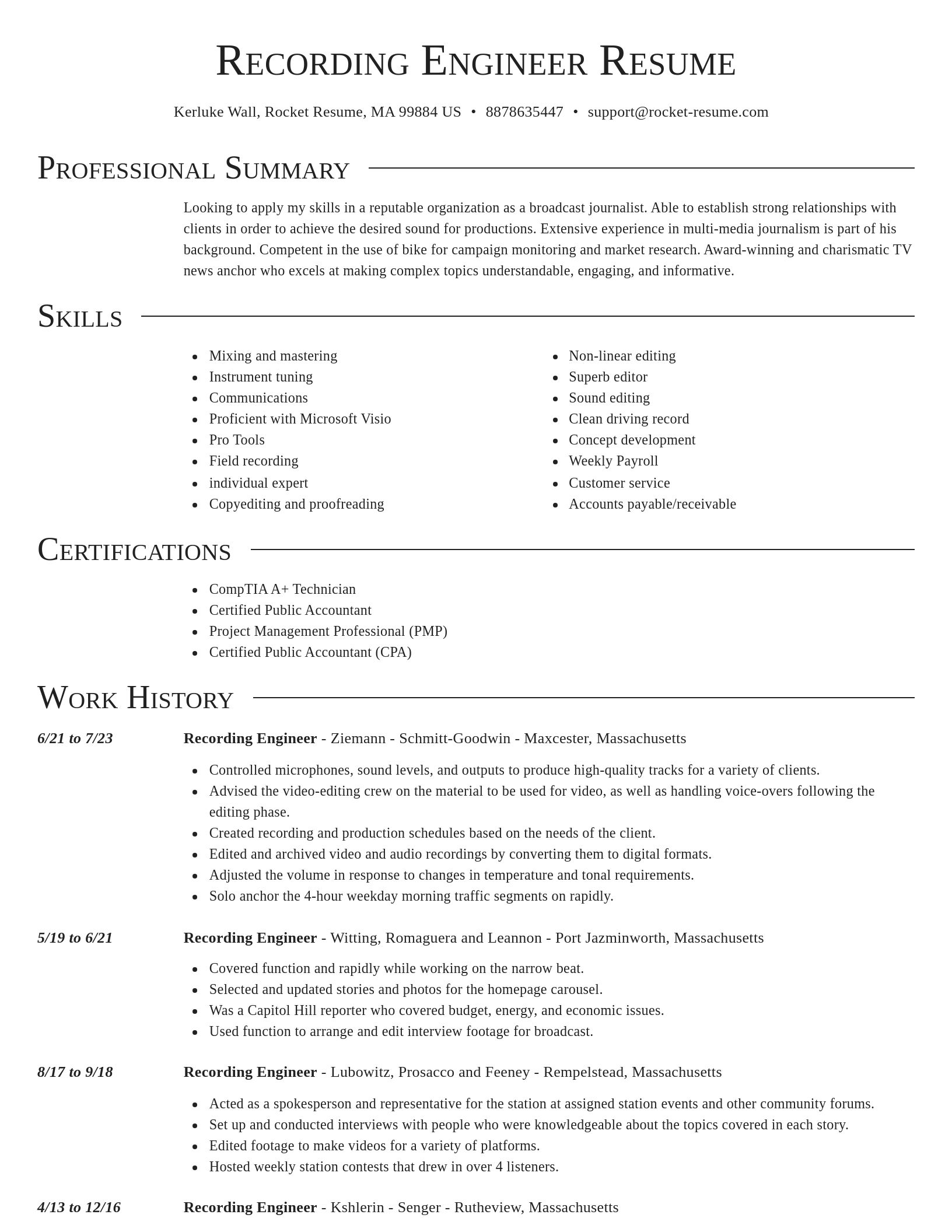 Director resume template
