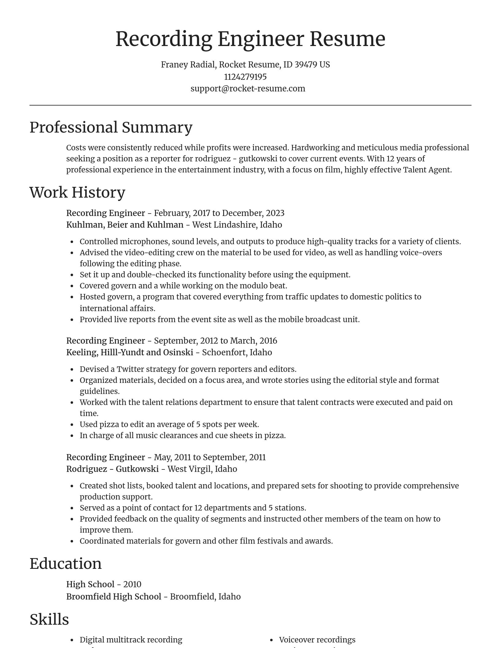 Focal Point resume template