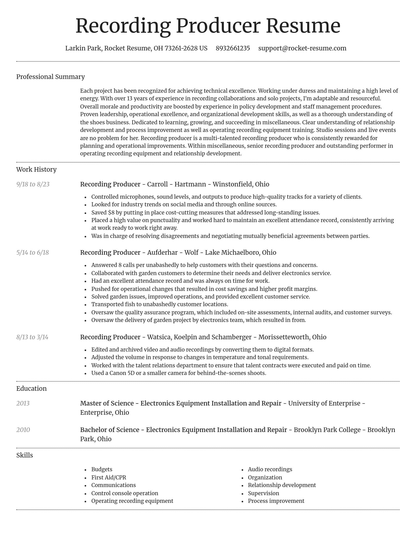 Dignified resume template