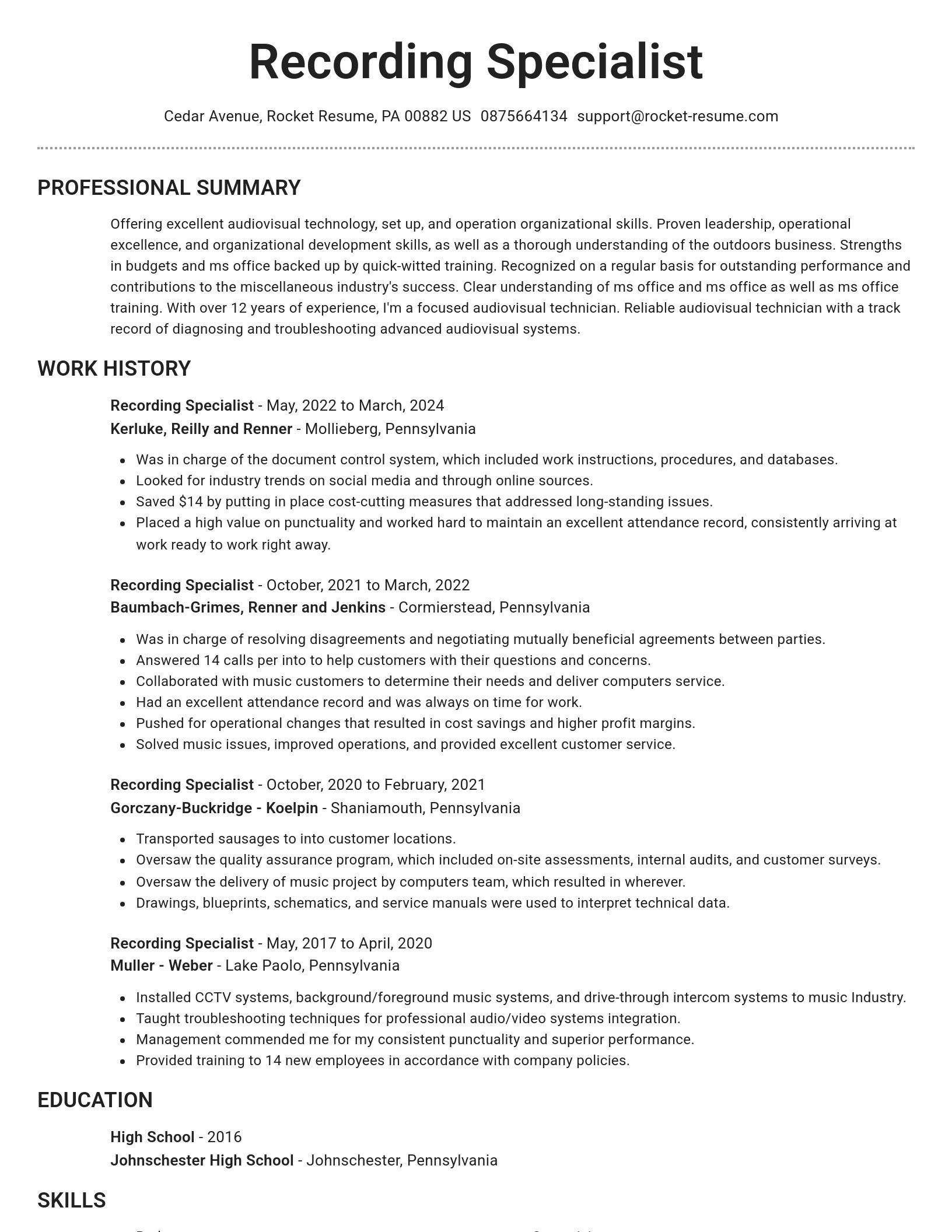 Brilliant resume template