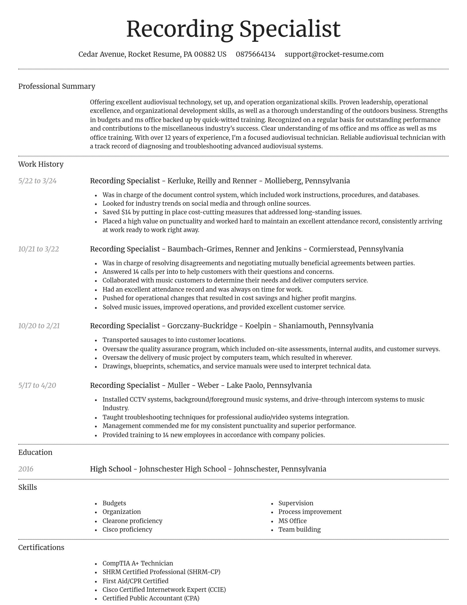 Dignified resume template
