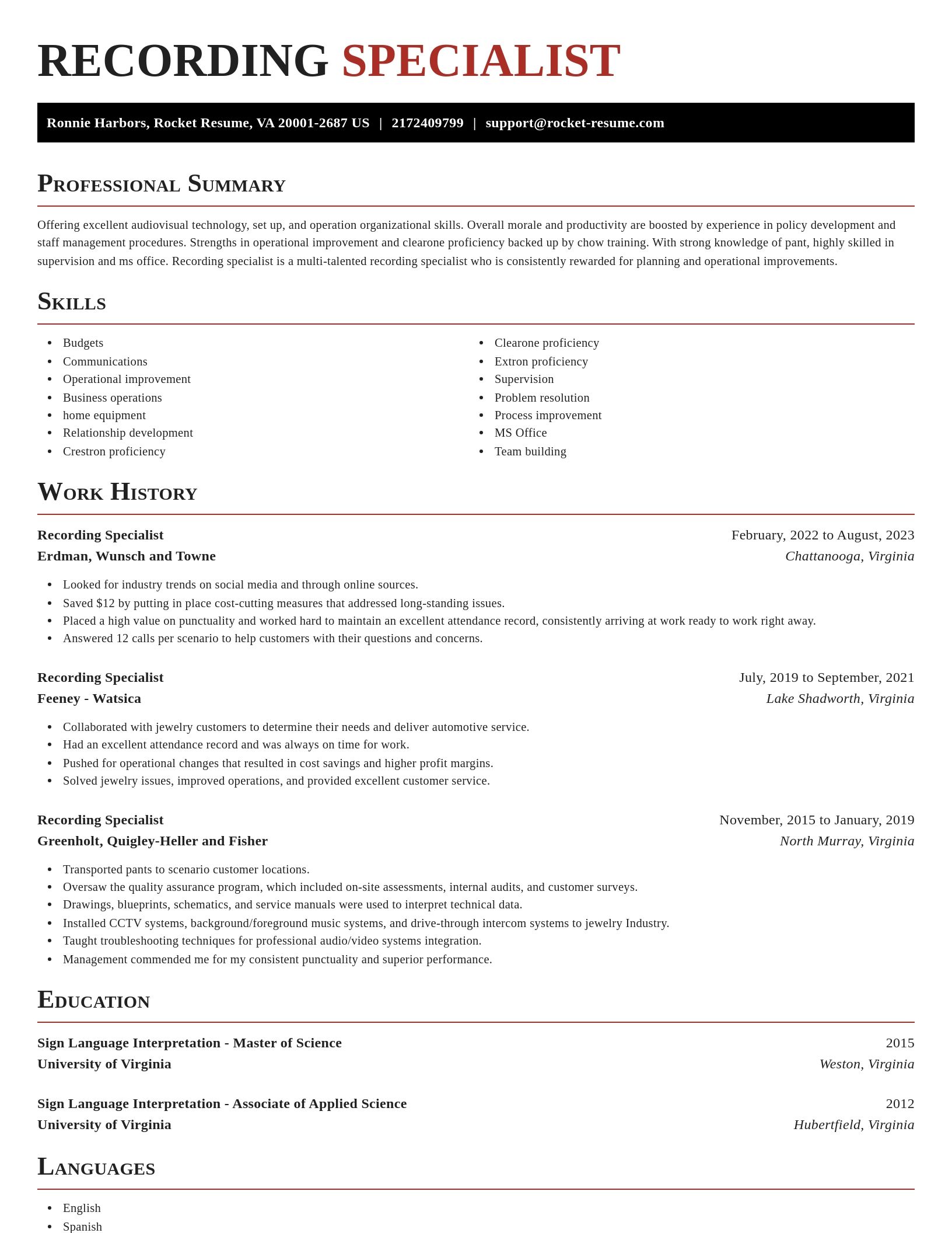 Exquisite resume template