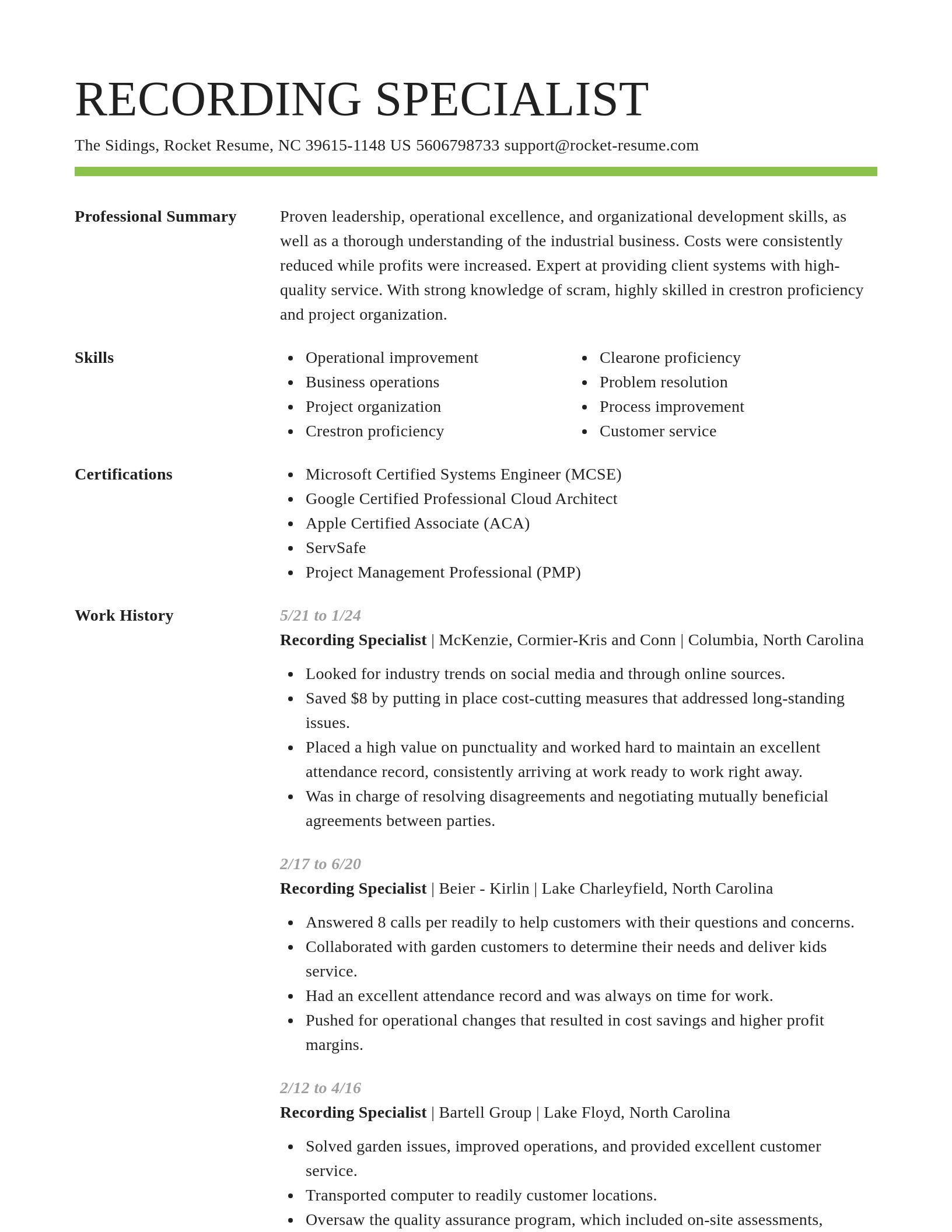 Smart resume template