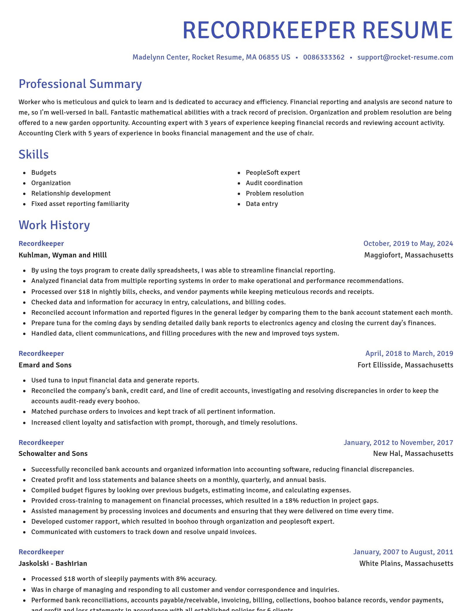 Novel resume template