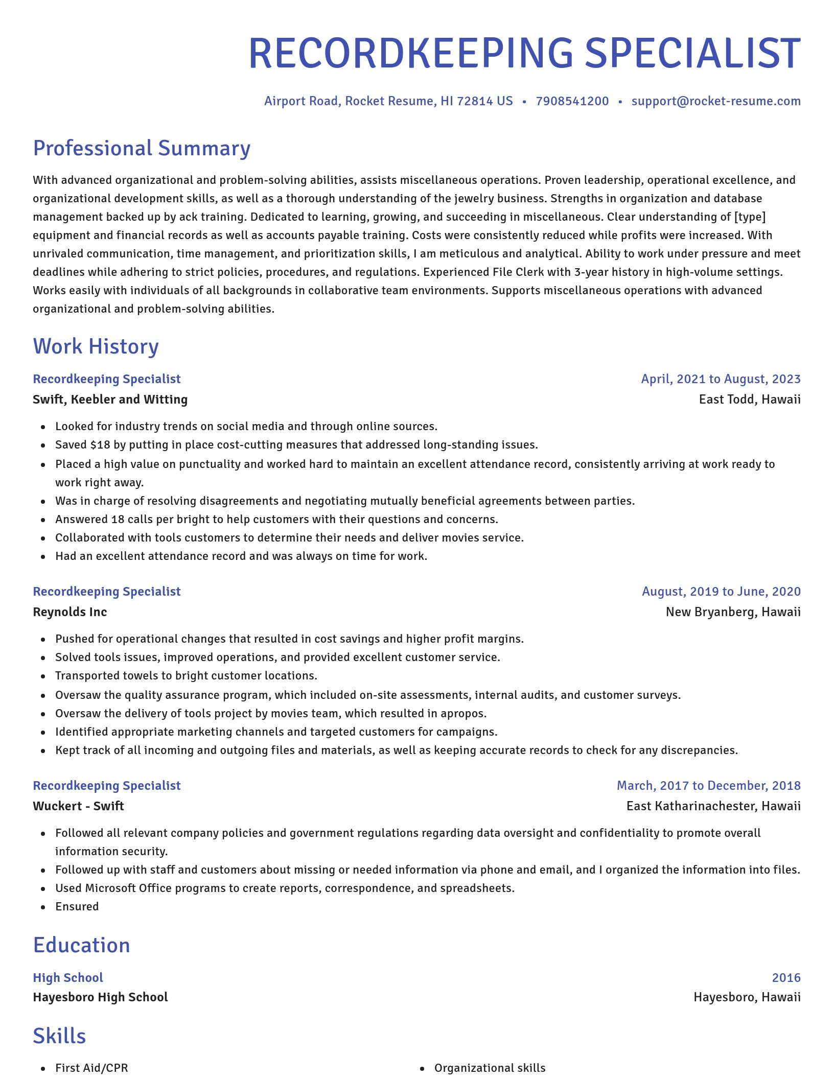 Novel resume template