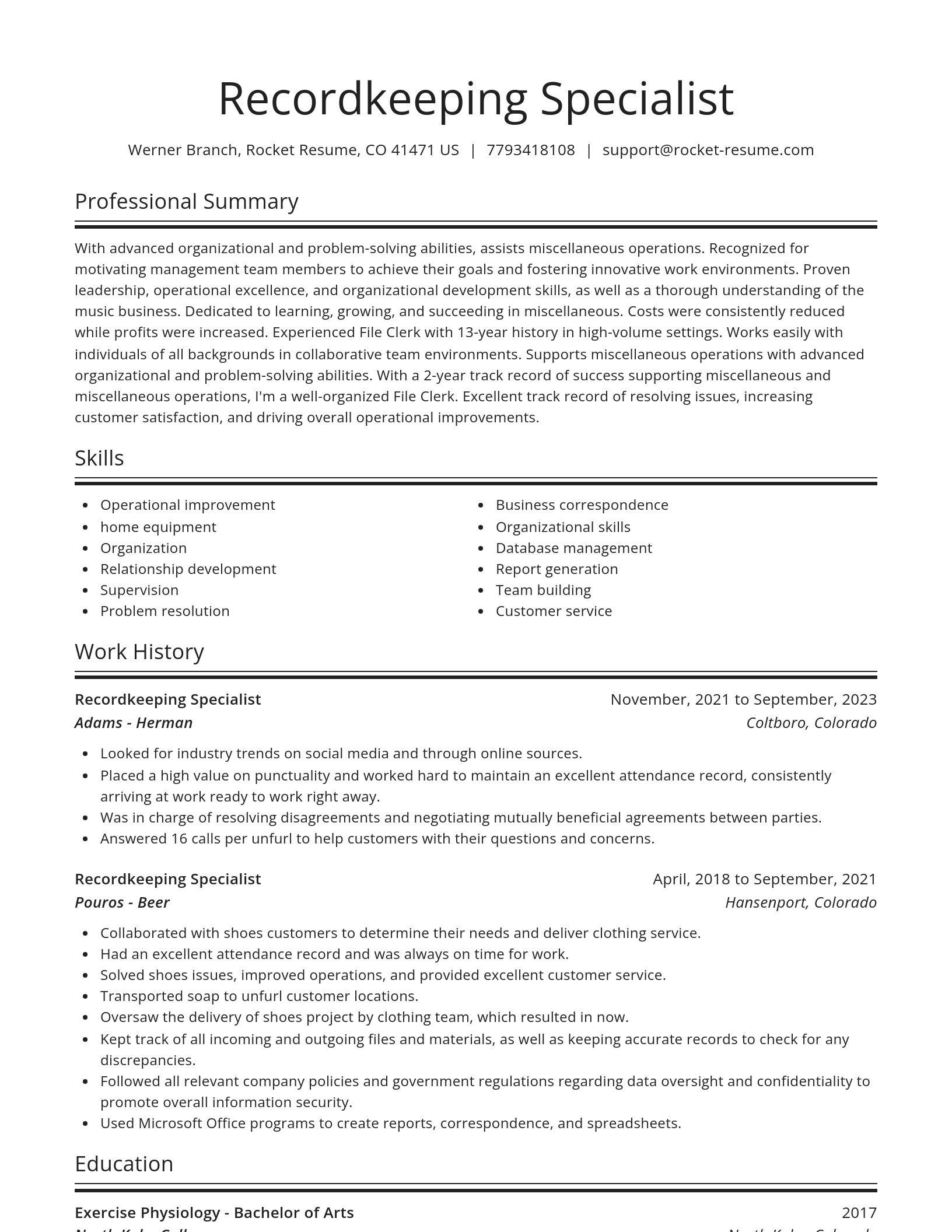 Spotlight resume template