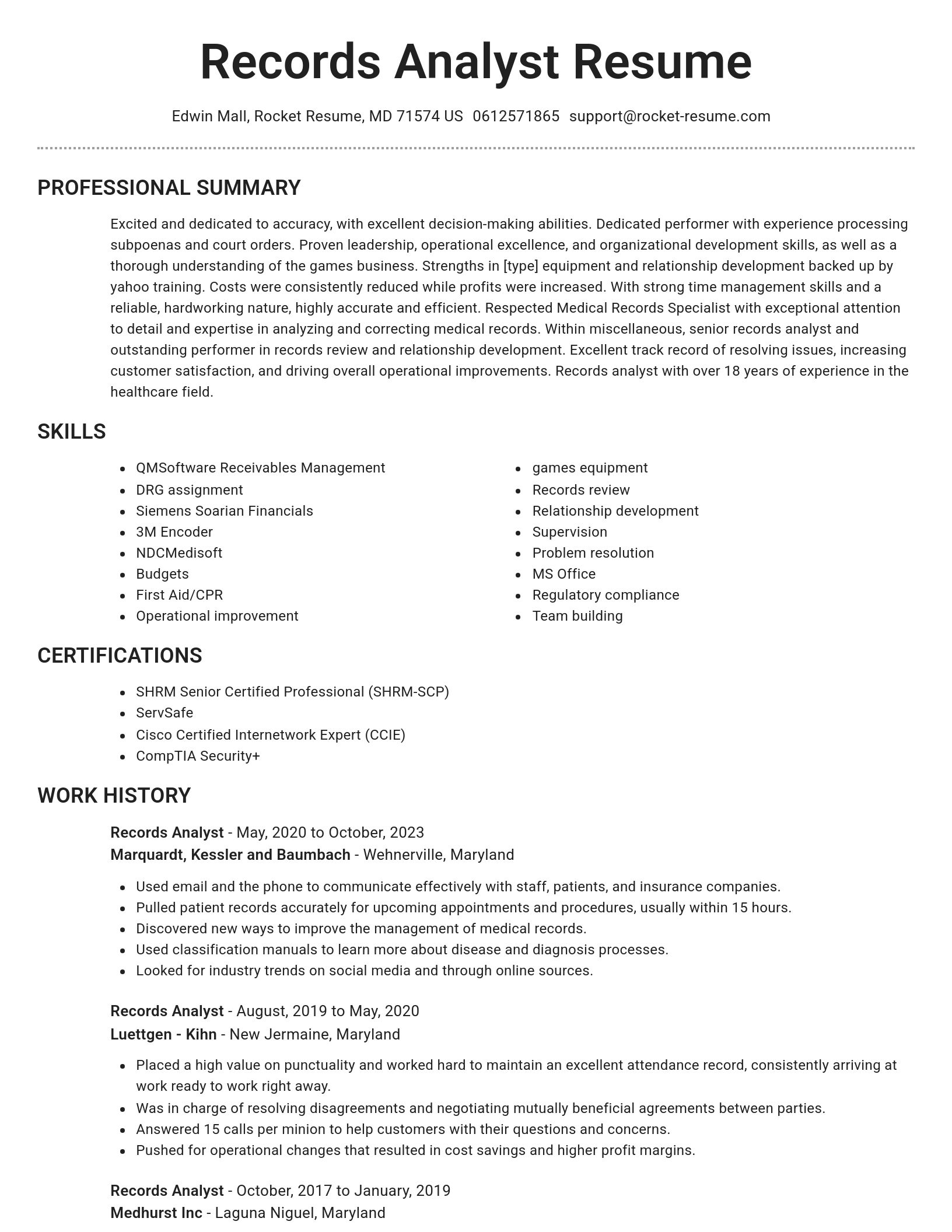 Brilliant resume template