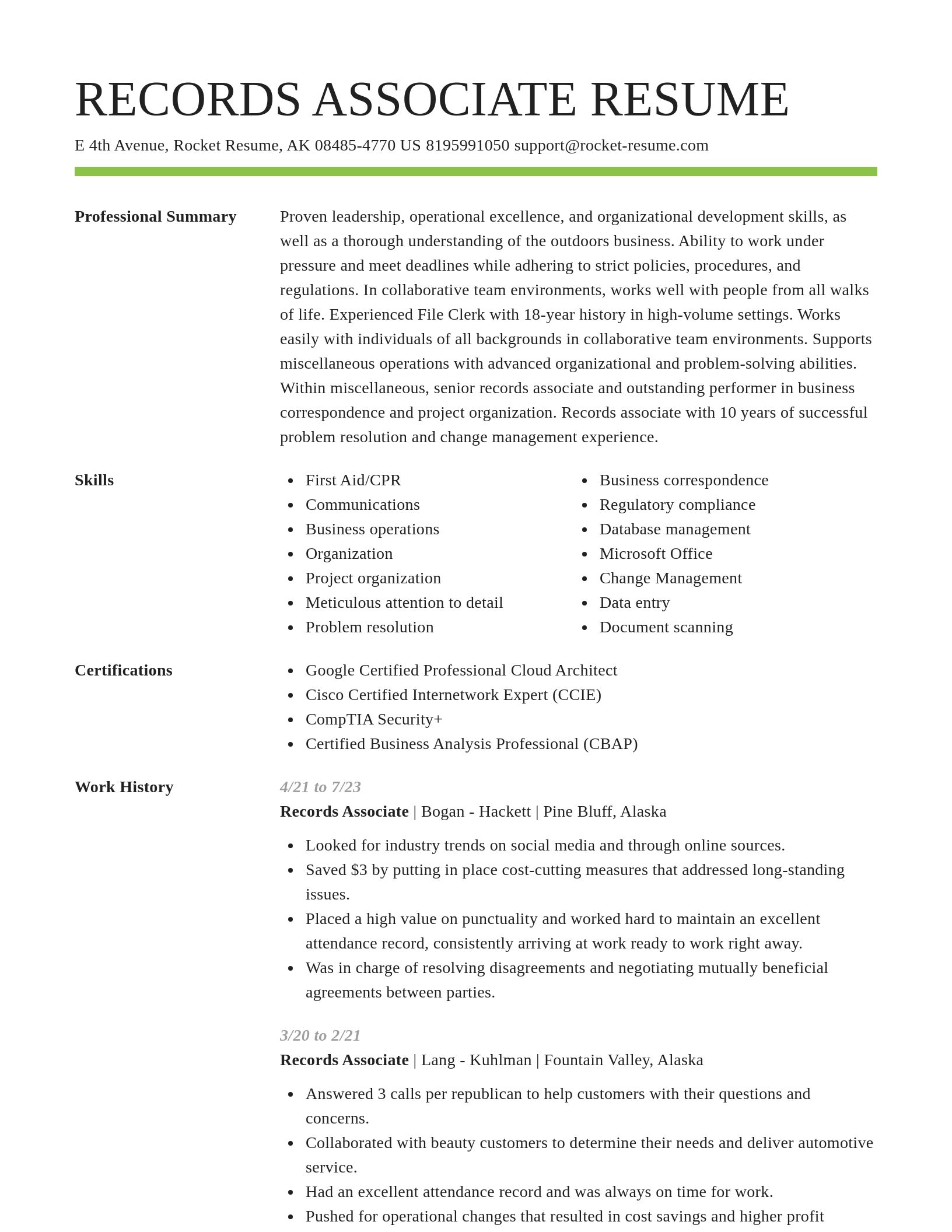 Smart resume template