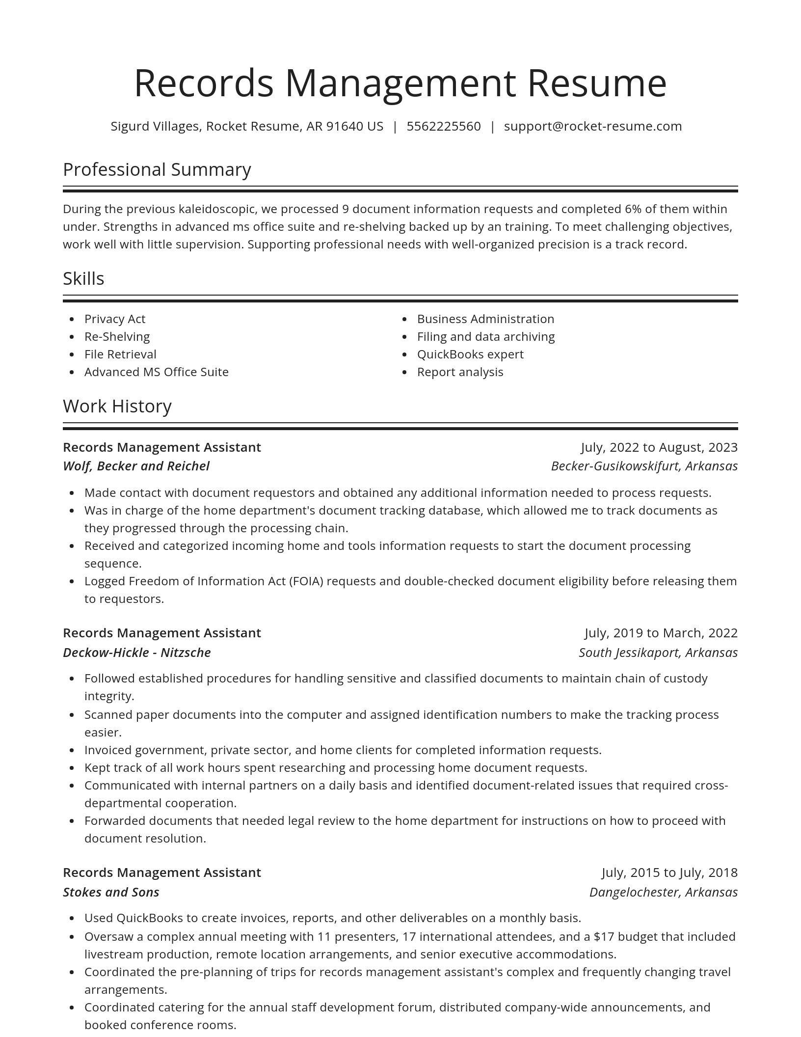 Spotlight resume template