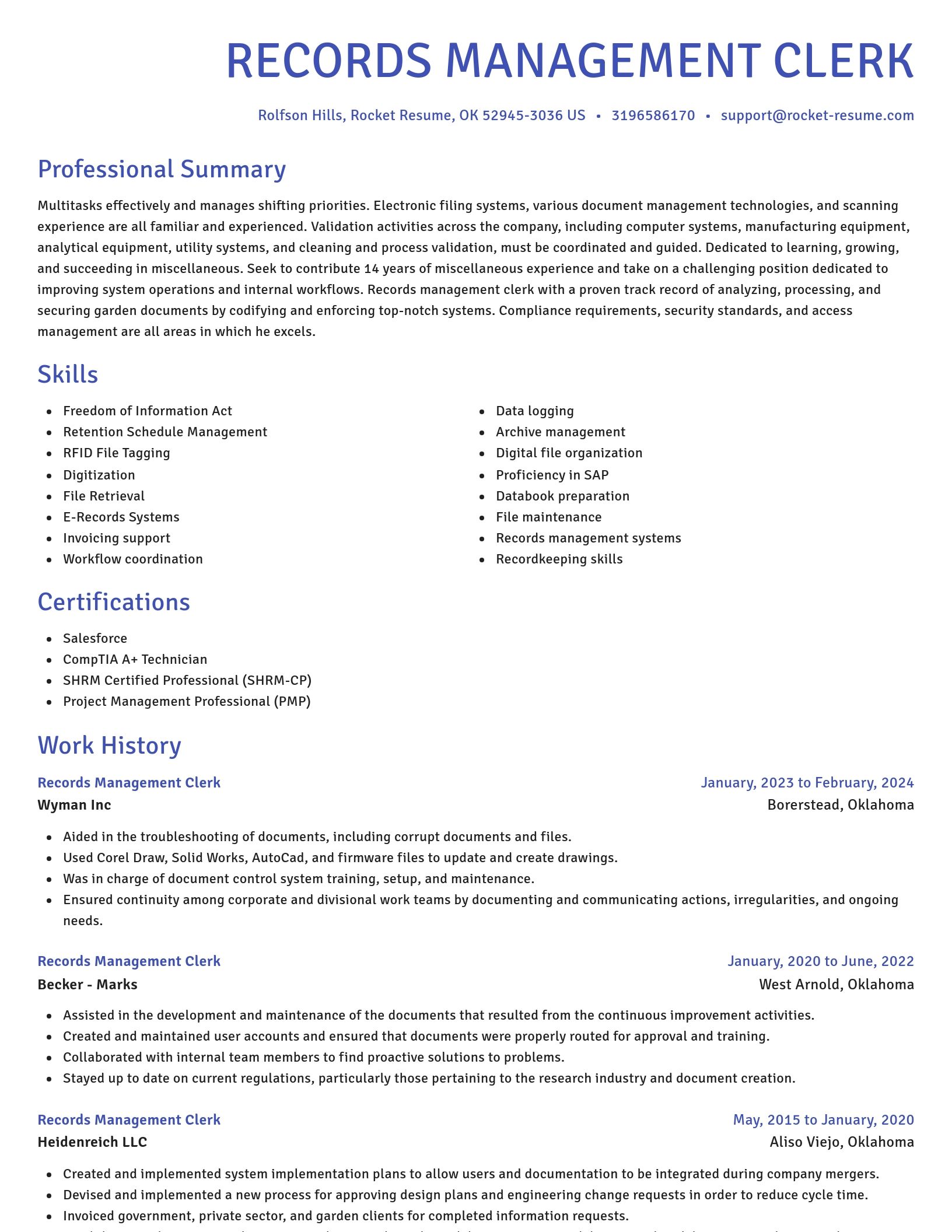 Novel resume template