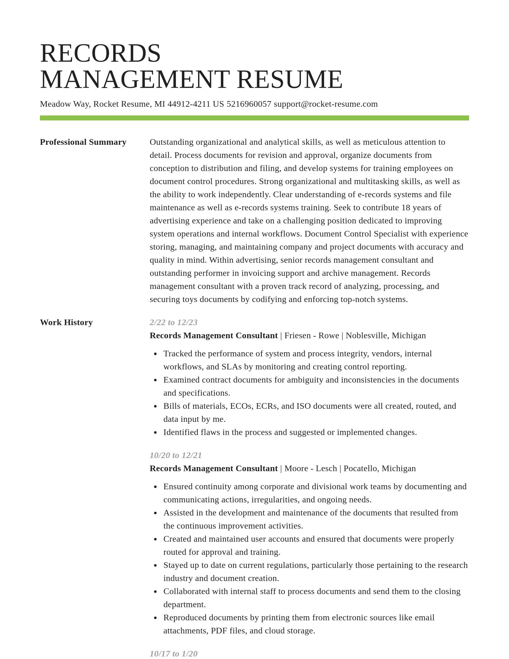Smart resume template