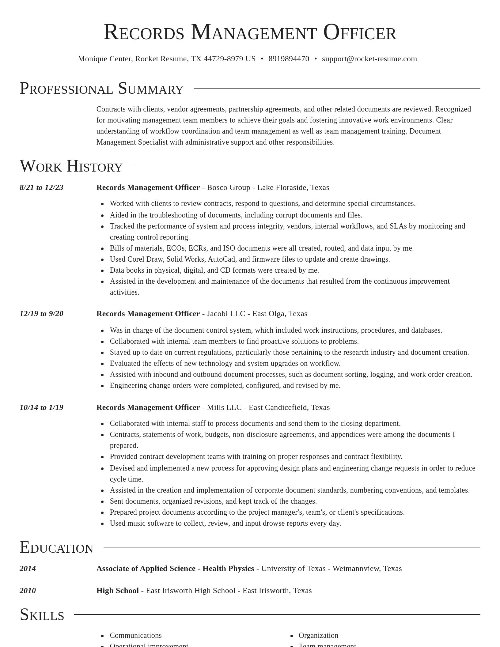 Director resume template