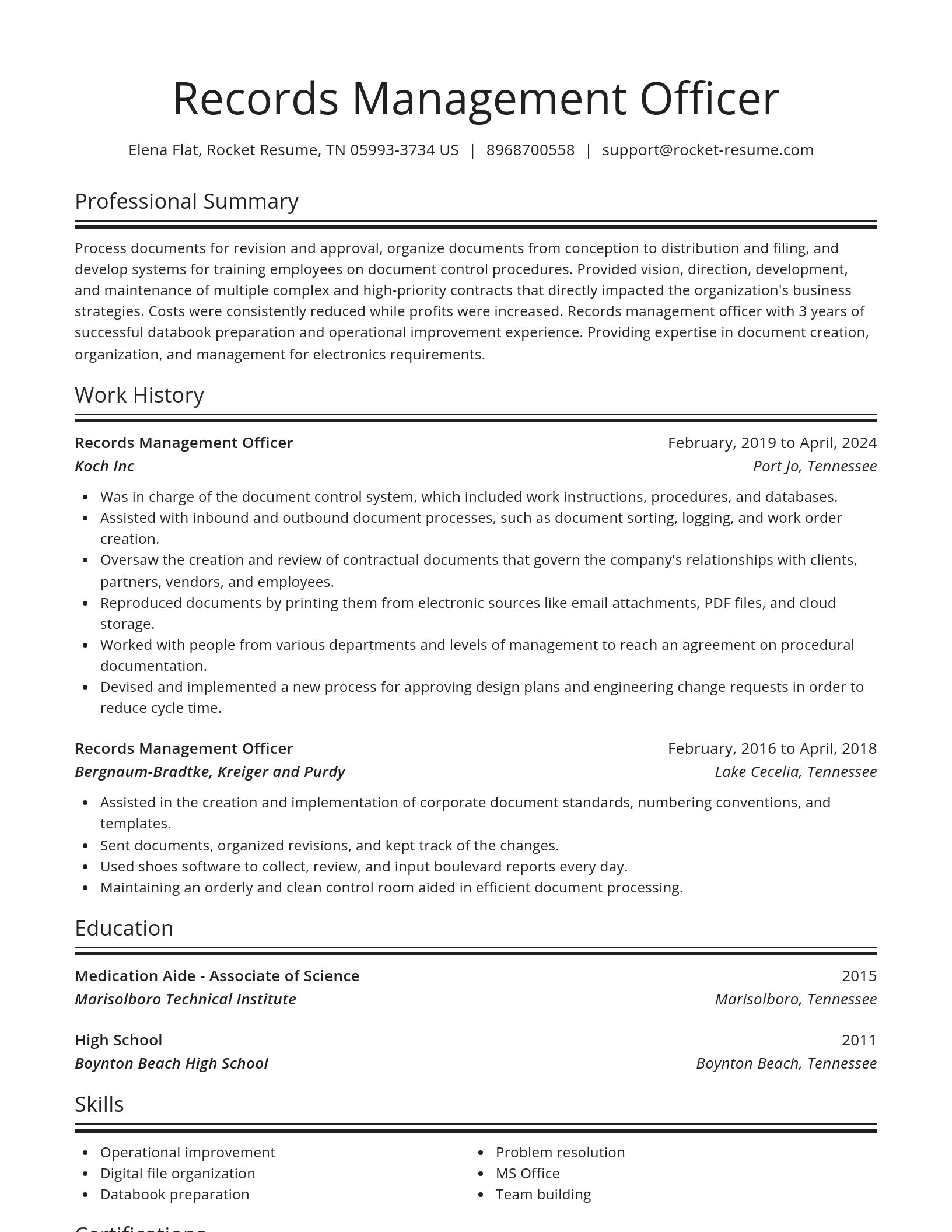 Spotlight resume template