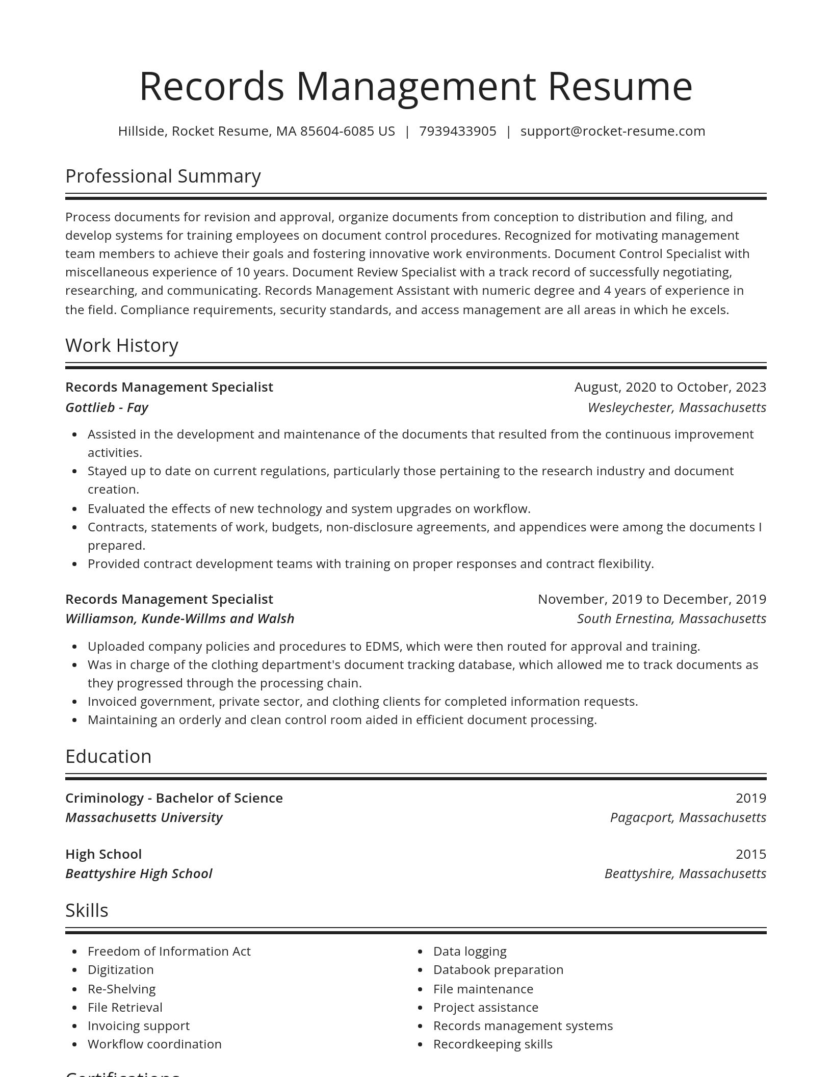 Spotlight resume template