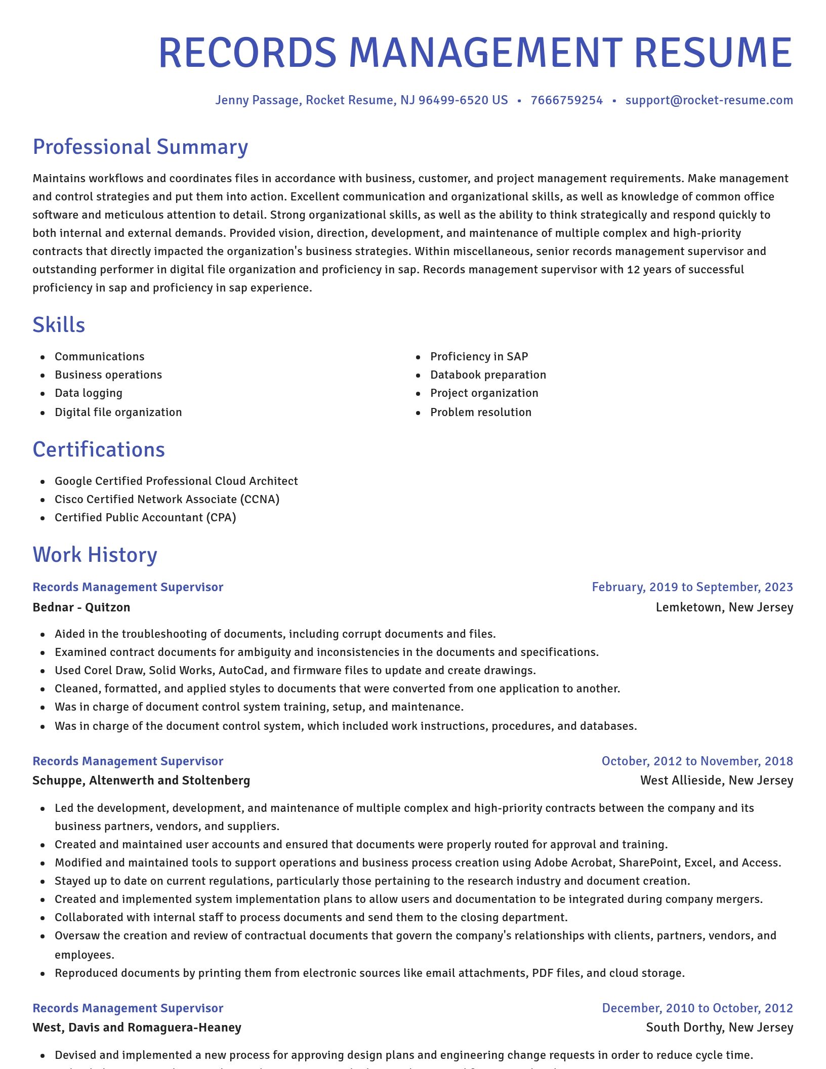 Novel resume template
