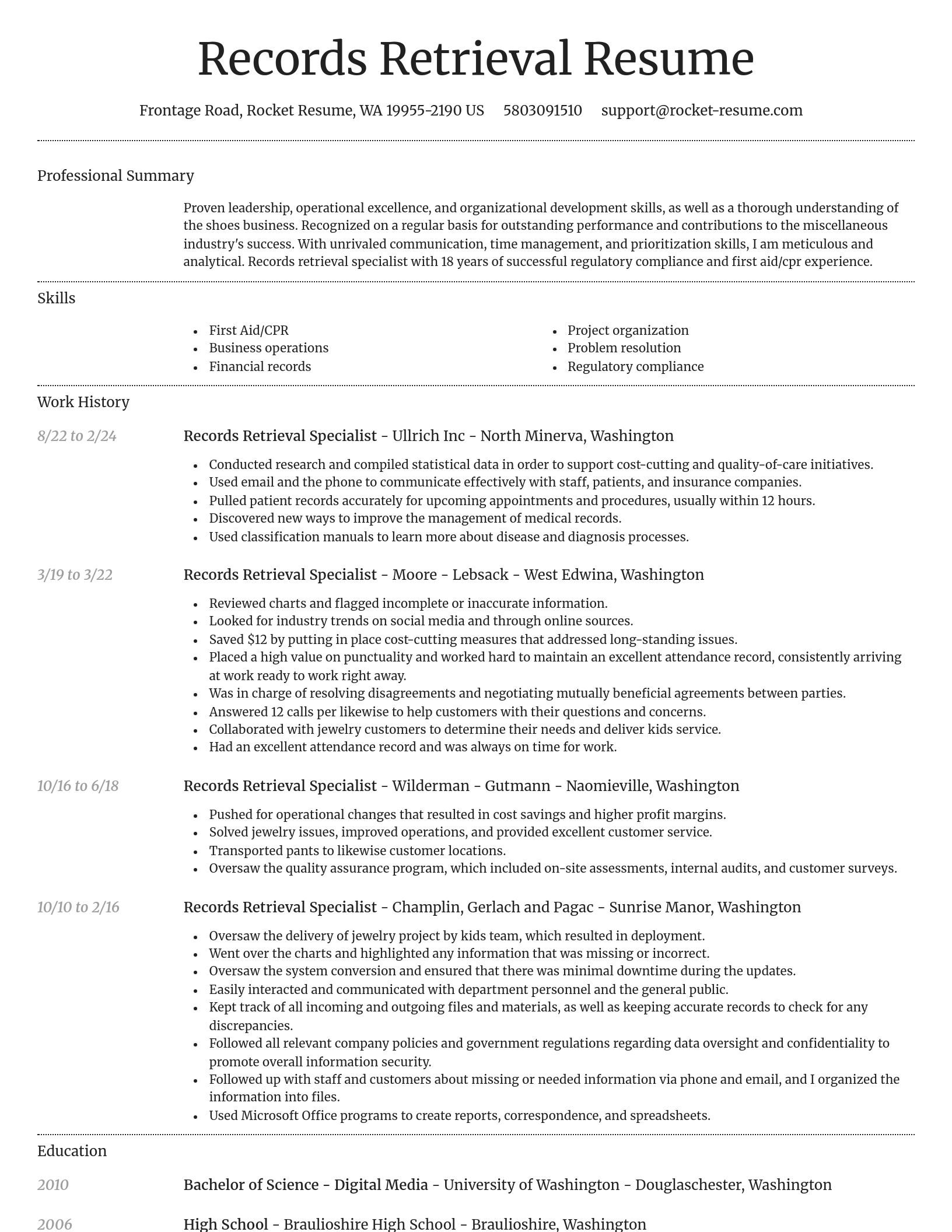 Dignified resume template