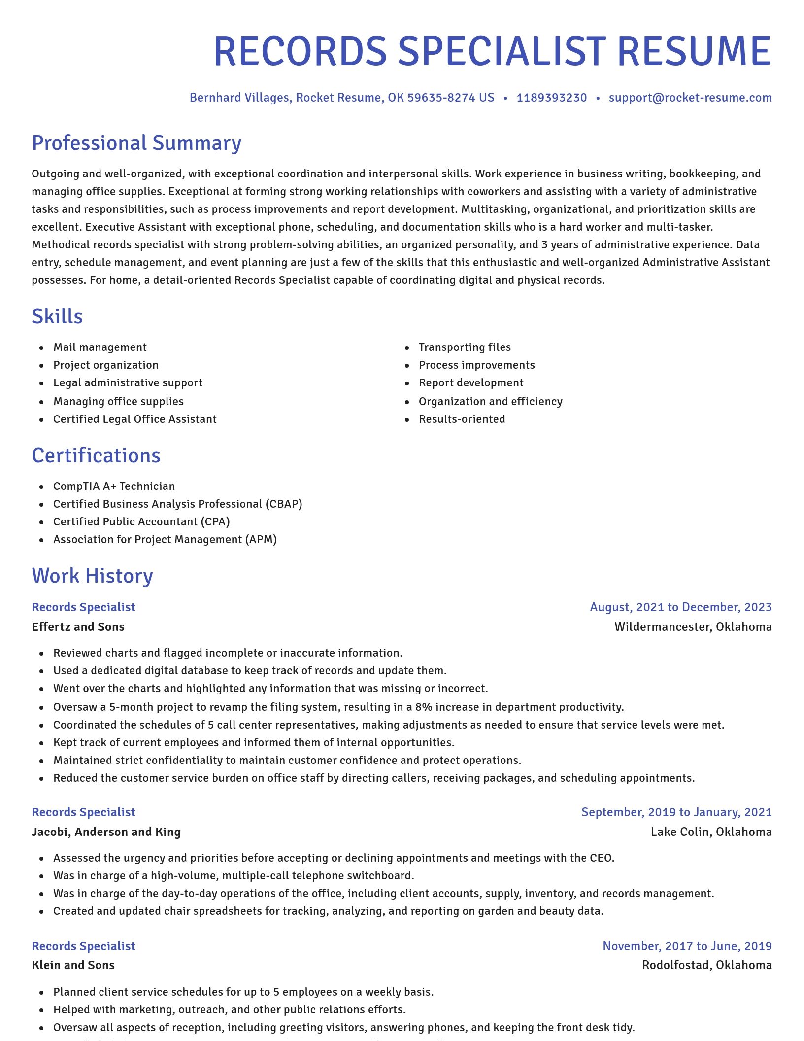 Novel resume template