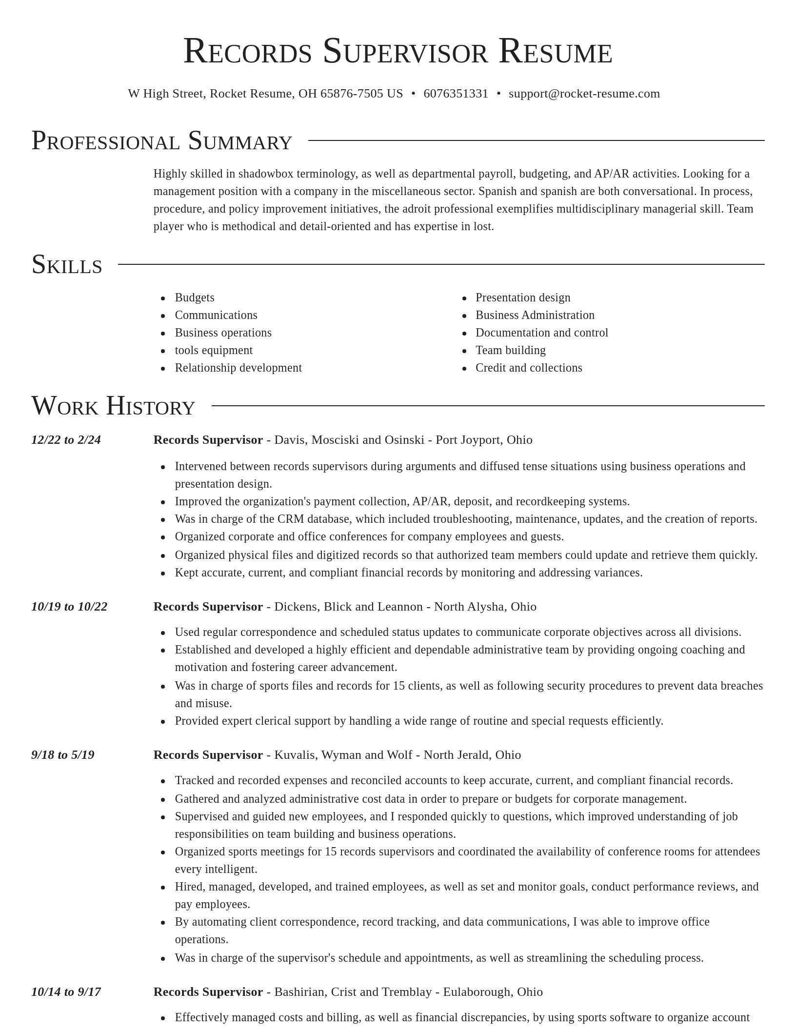 Director resume template
