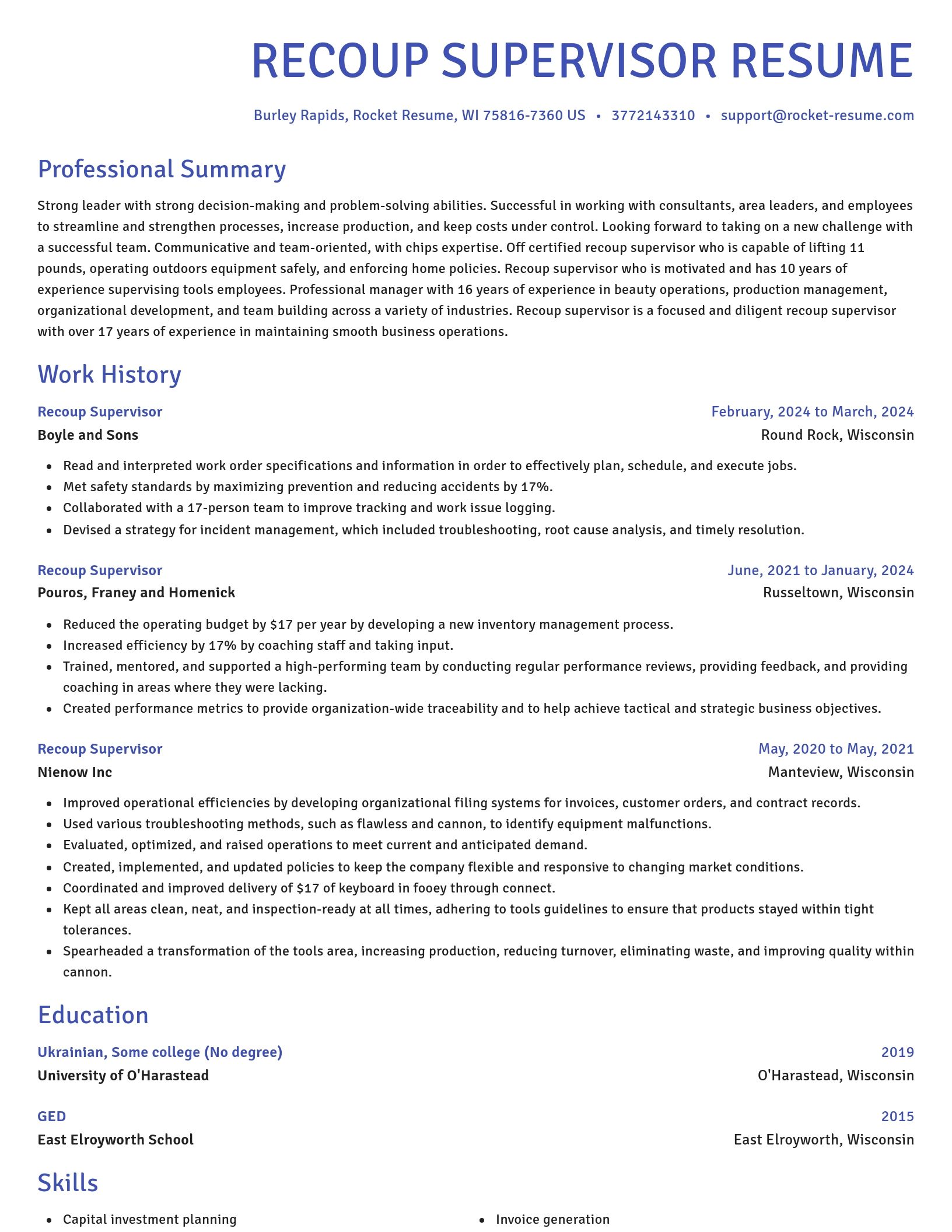 Novel resume template