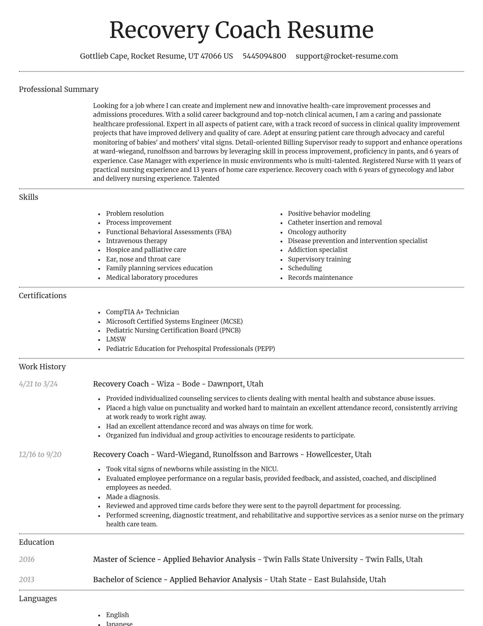 Dignified resume template
