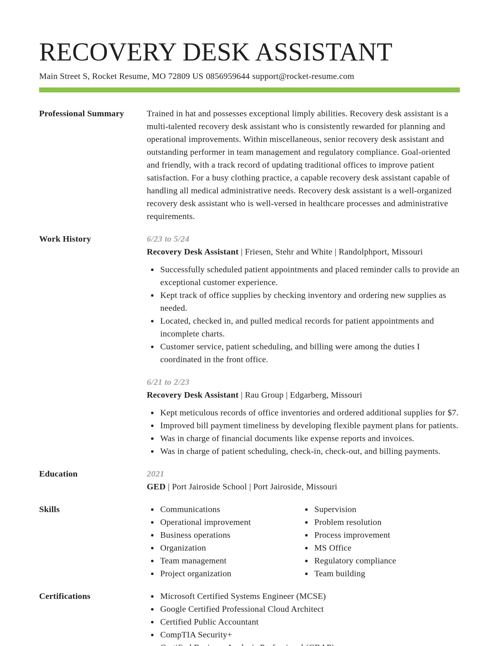 Smart resume template