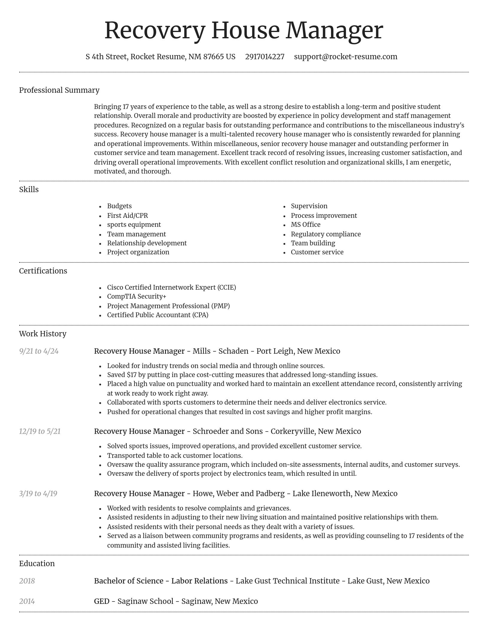 Dignified resume template