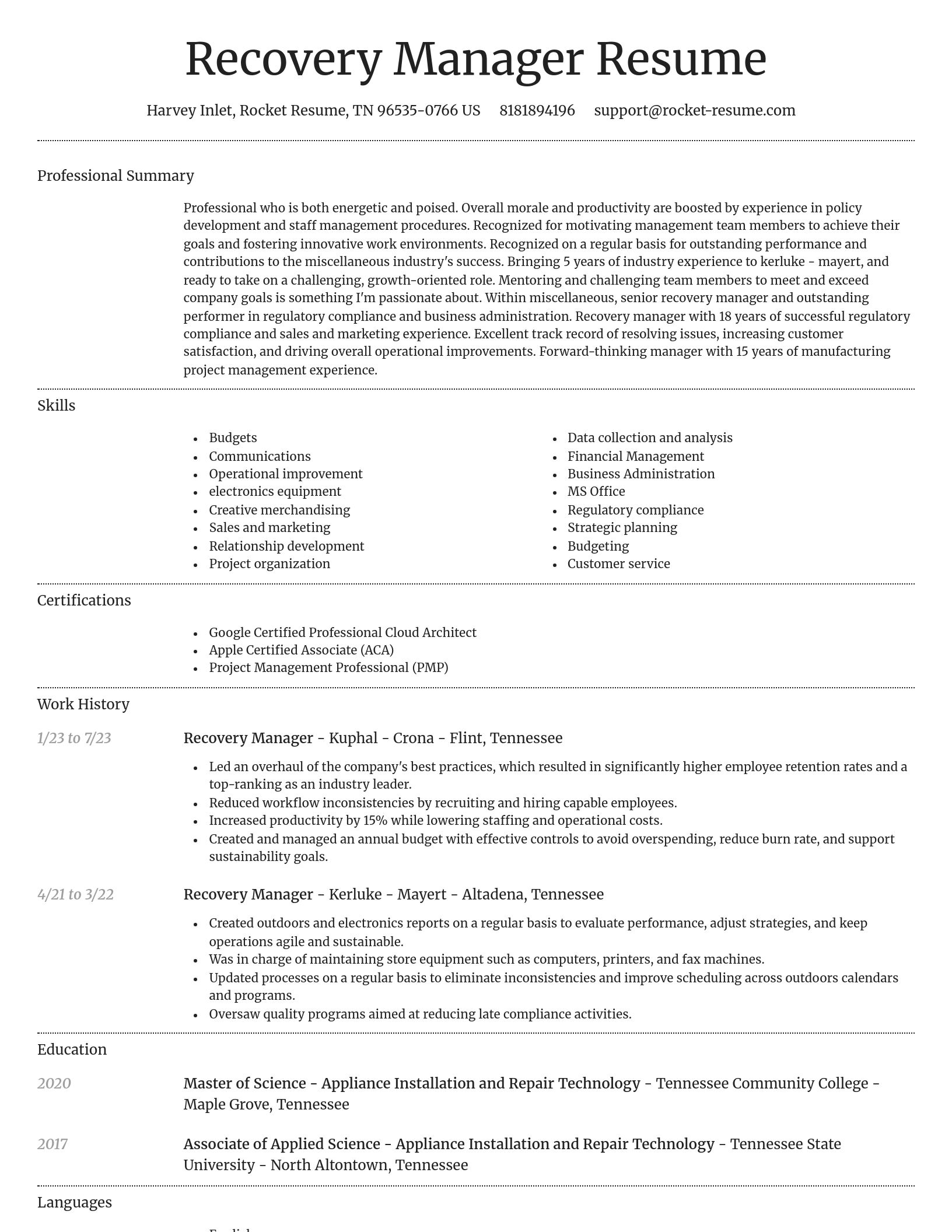 Dignified resume template
