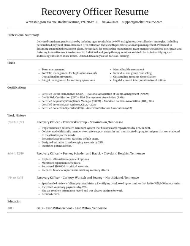 Dignified resume template