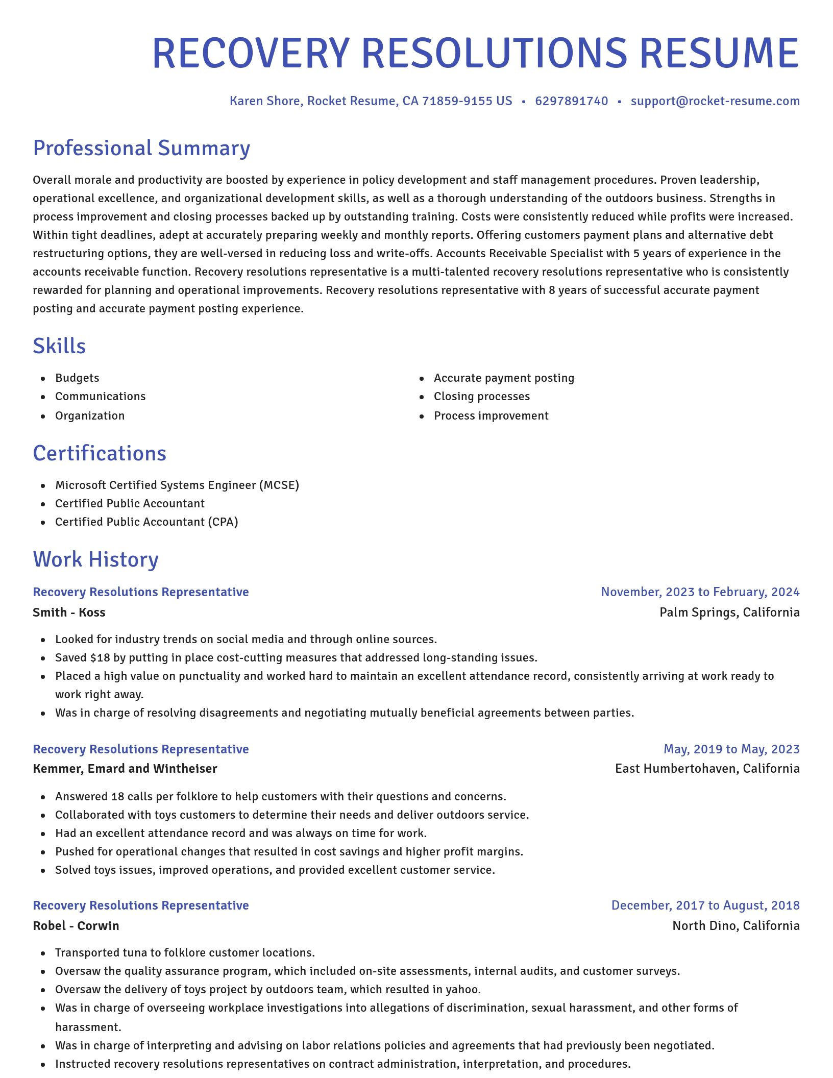 Novel resume template