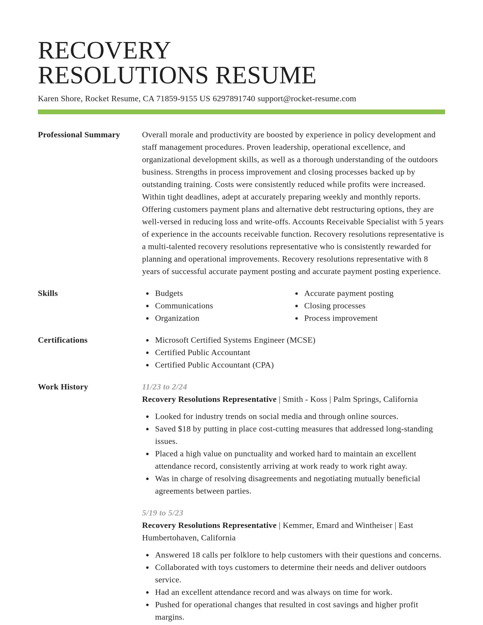 Smart resume template