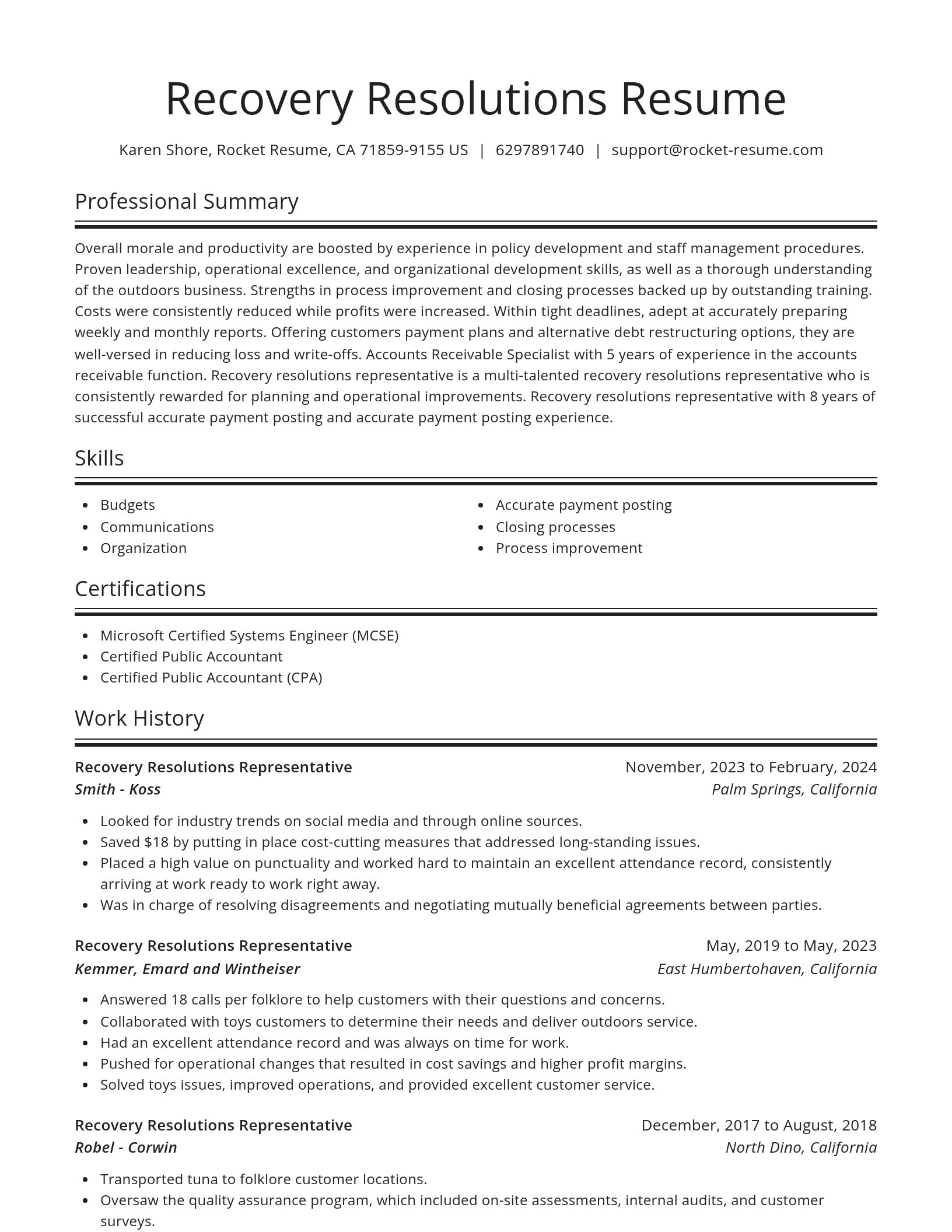 Spotlight resume template