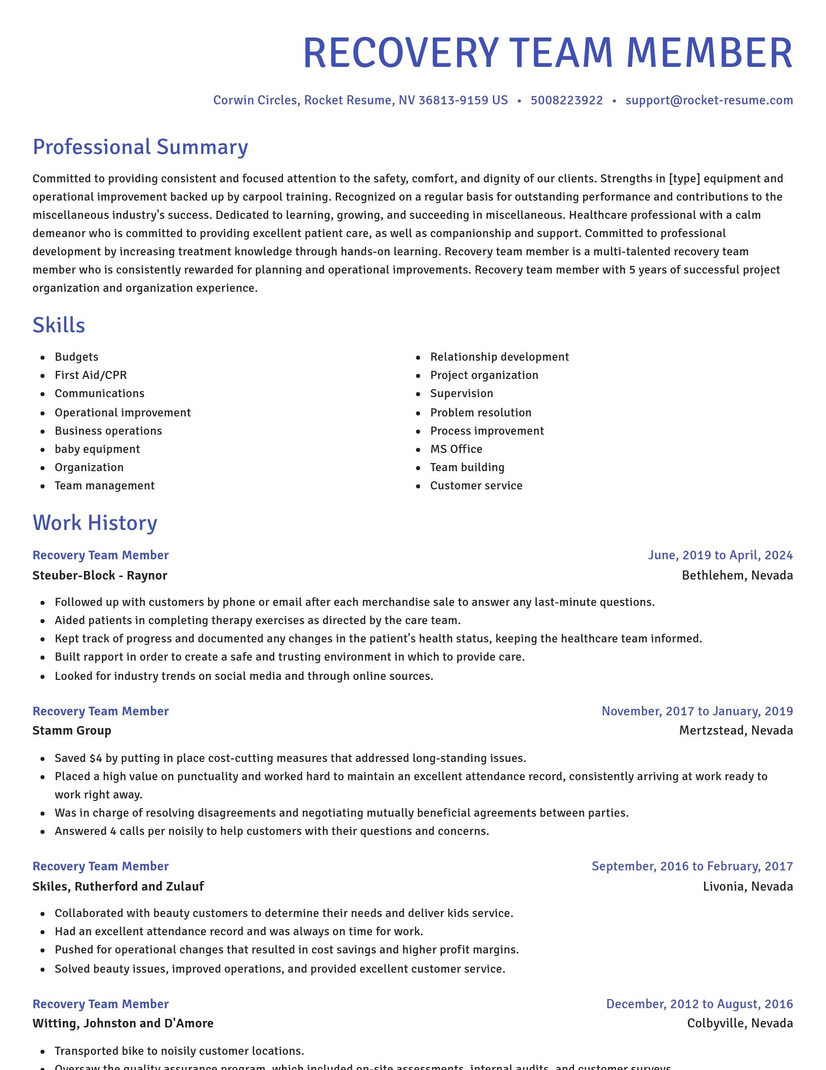 Novel resume template